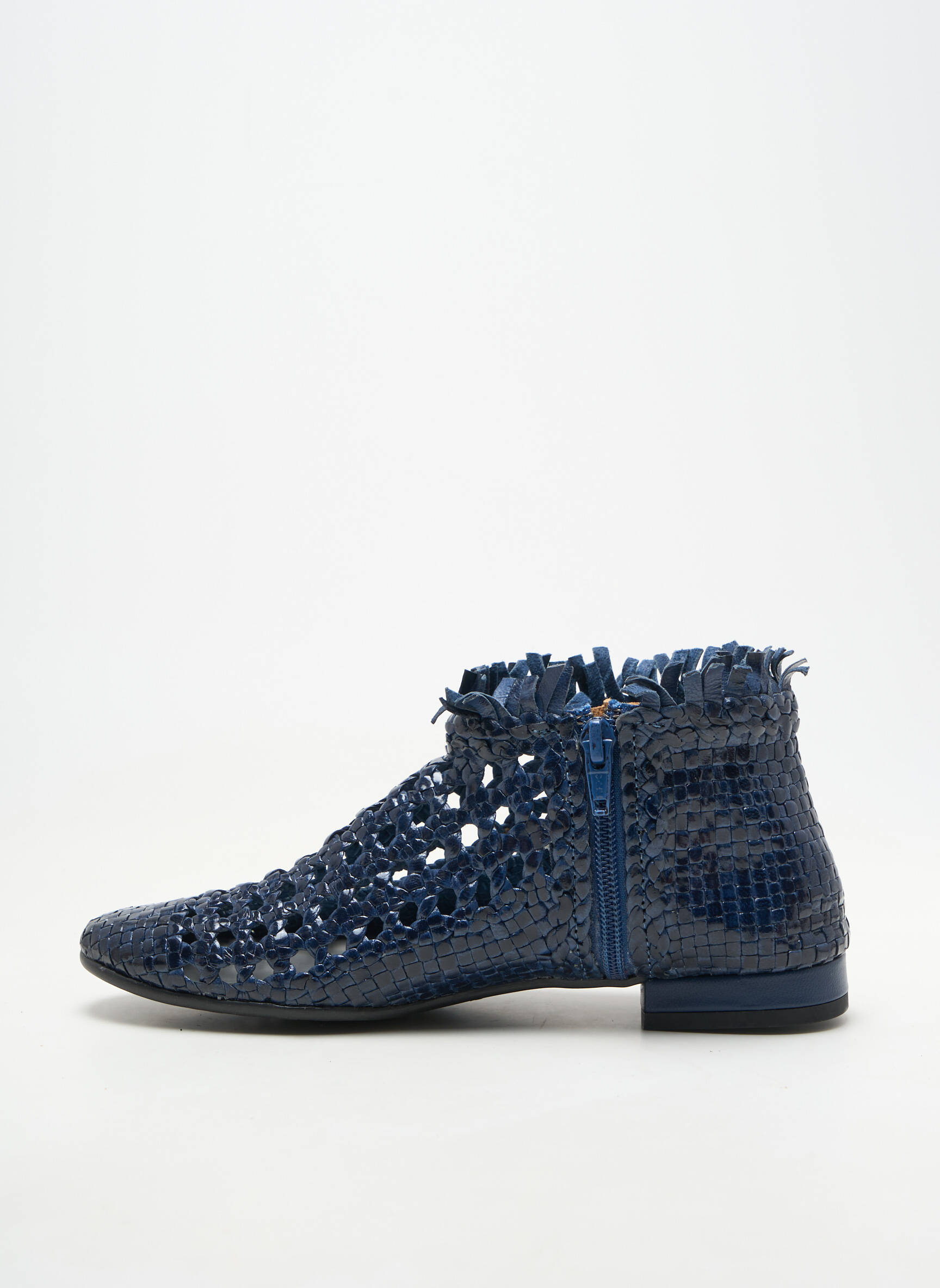 Bottines/boots matière lisse talon plat jusqu'à 3cm bleu YVES DESFARGE femme