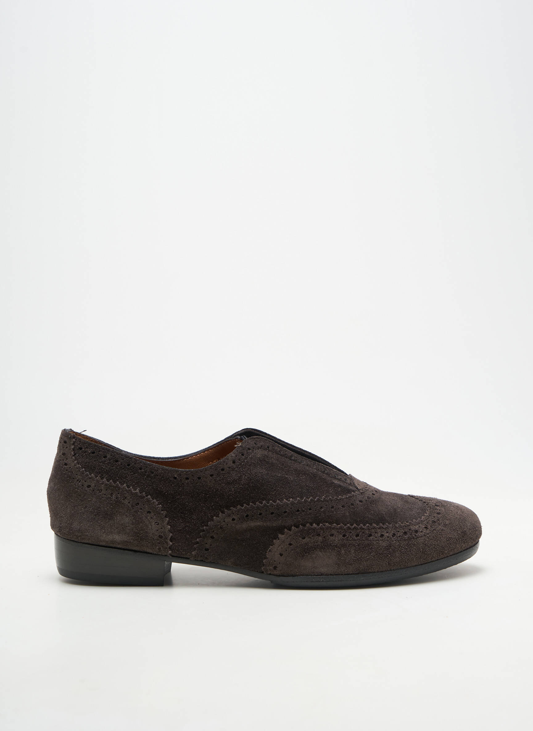 Derbies nubuck talon plat jusqu'à 3cm marron HOMERS femme