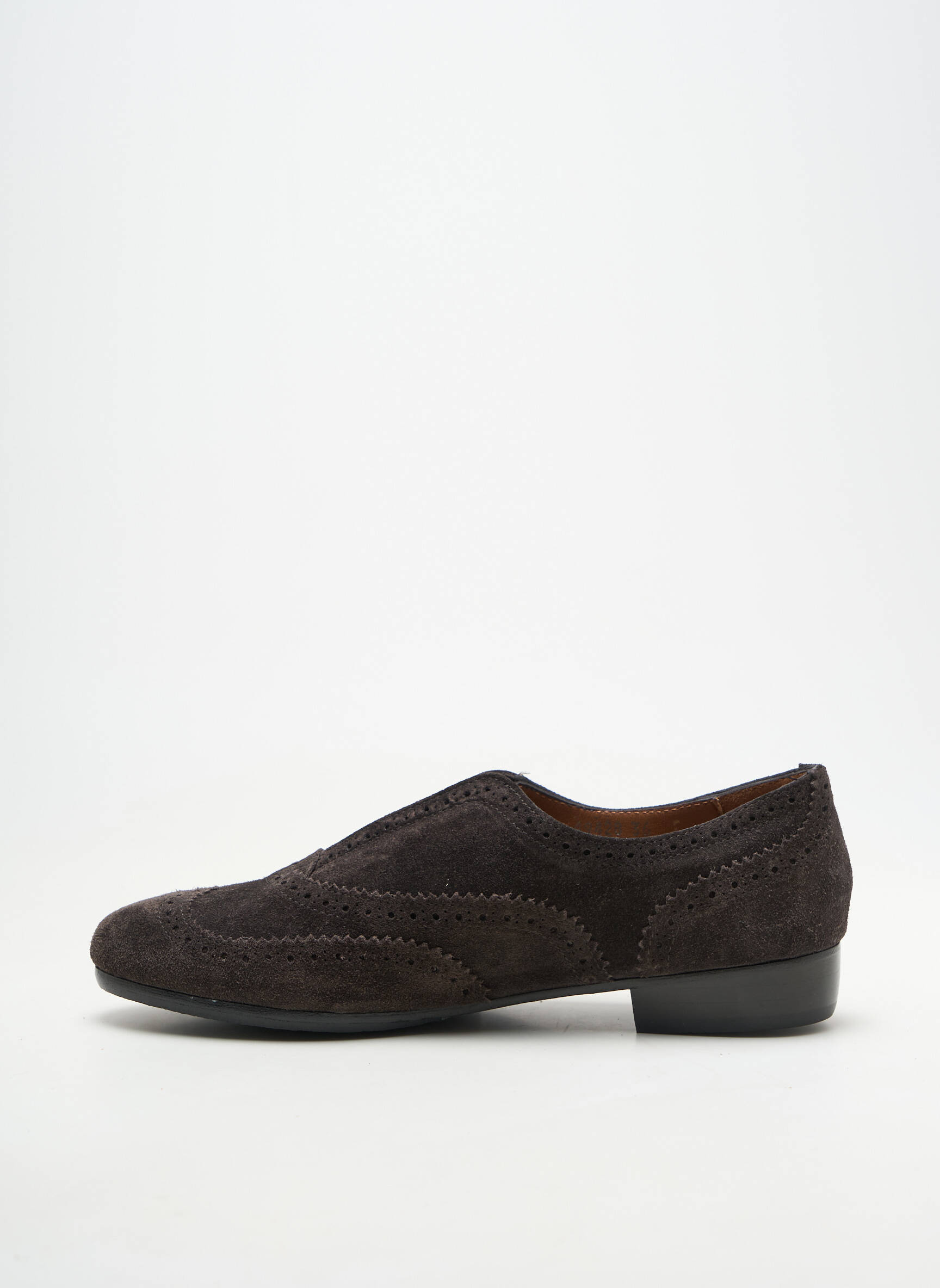 Derbies nubuck talon plat jusqu'à 3cm marron HOMERS femme