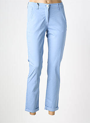 Pantalon chino tissage popeline taille normale bleu EAST DRIVE femme