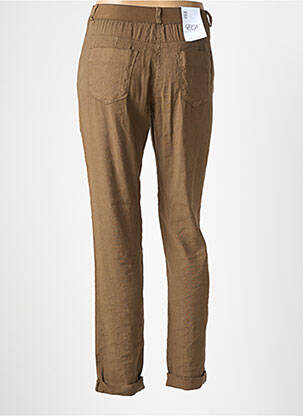 Pantalon slim tissage popeline taille normale marron EAST DRIVE femme