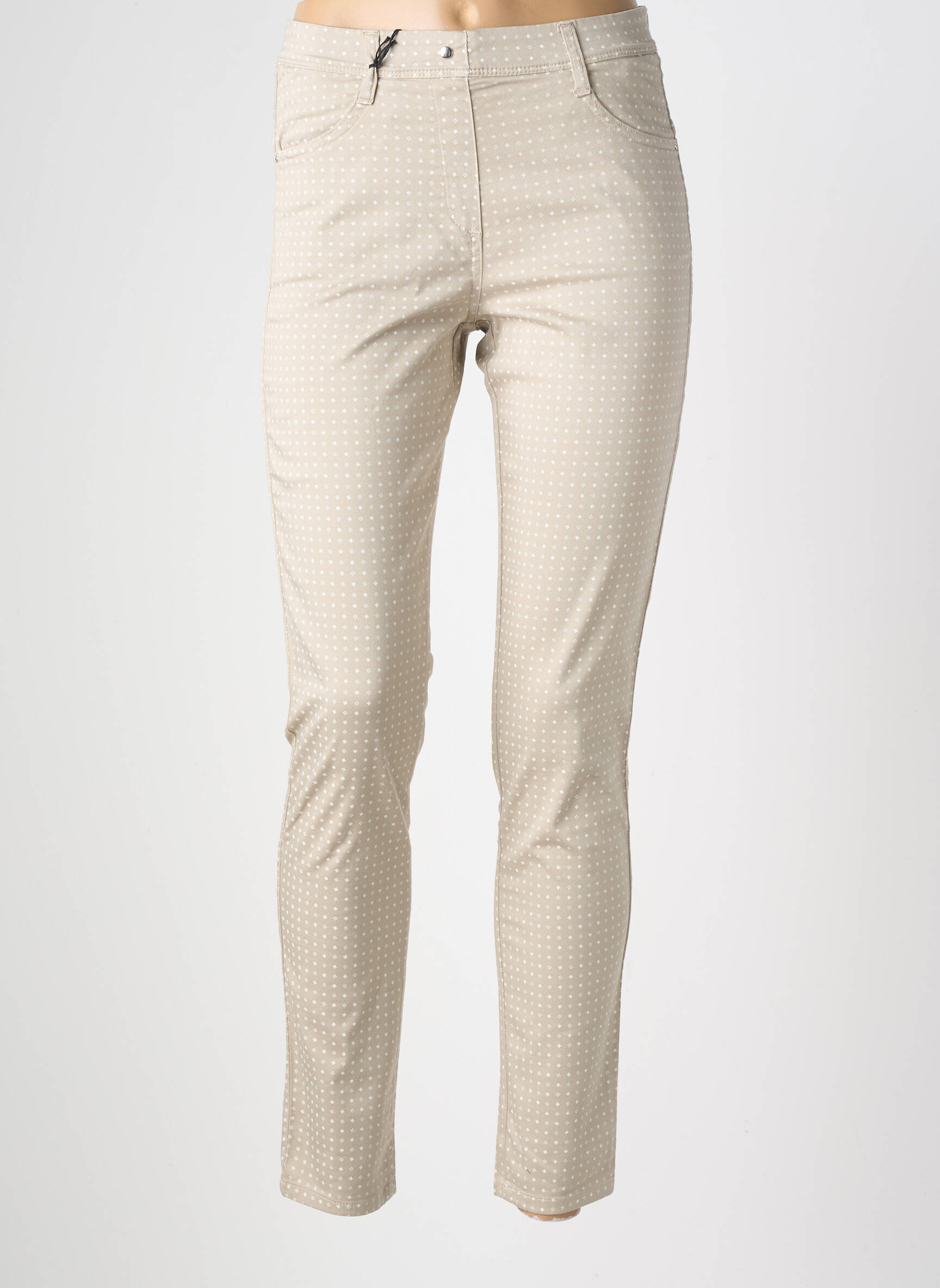 Pantalon slim stretch taille normale beige EAST DRIVE femme