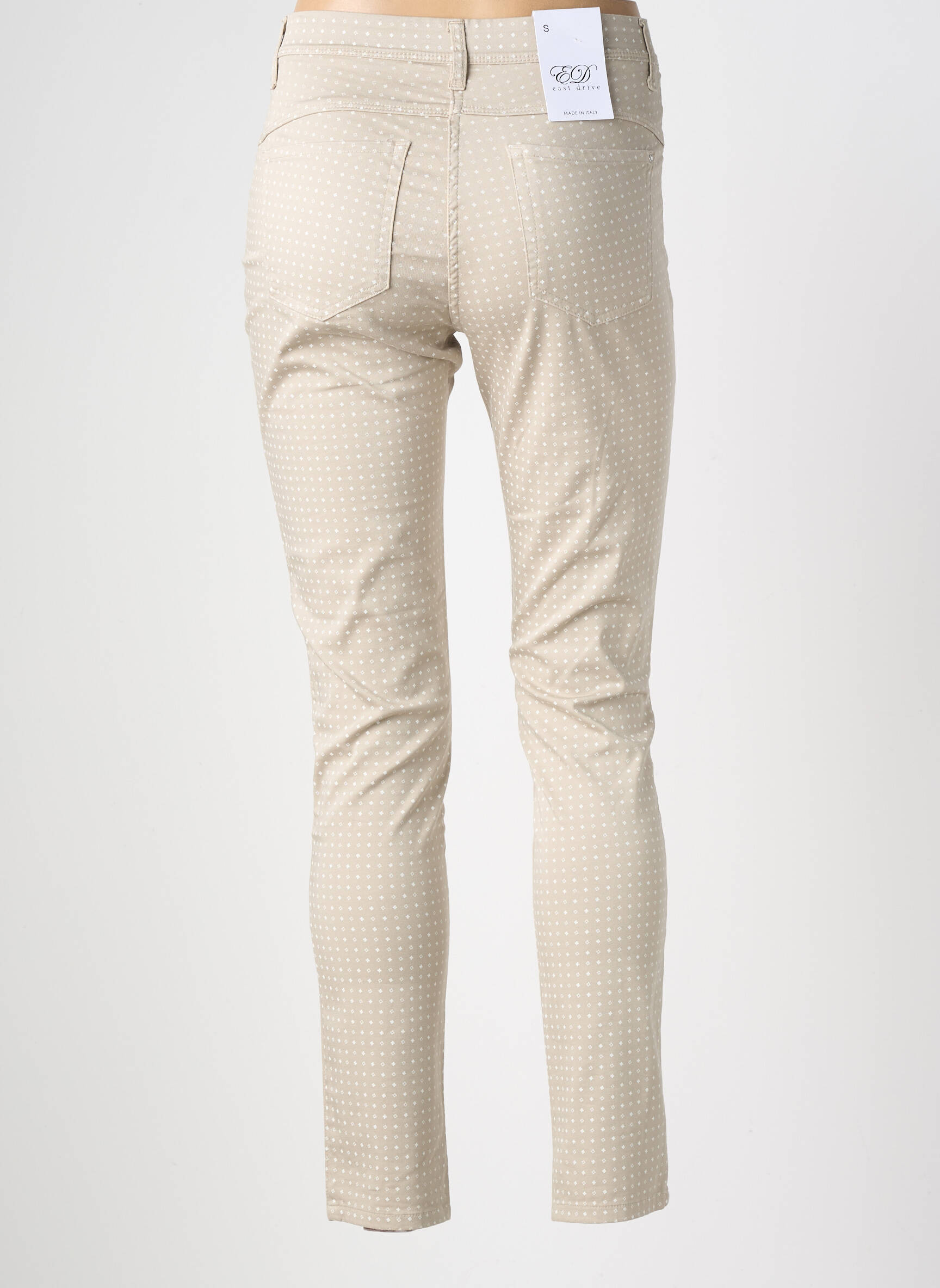 Pantalon slim stretch taille normale beige EAST DRIVE femme