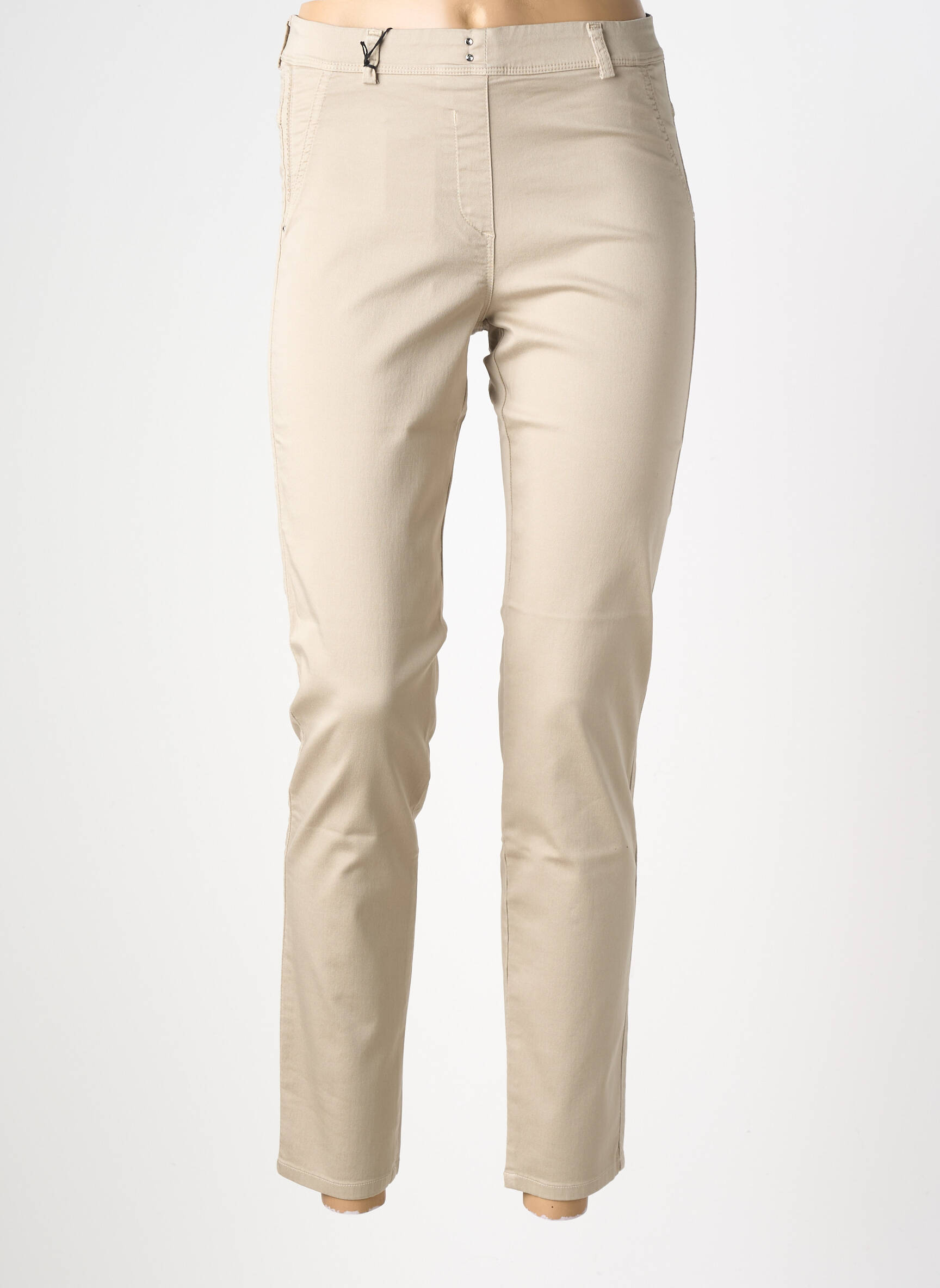 Pantalon 7/8 stretch taille normale beige EAST DRIVE femme