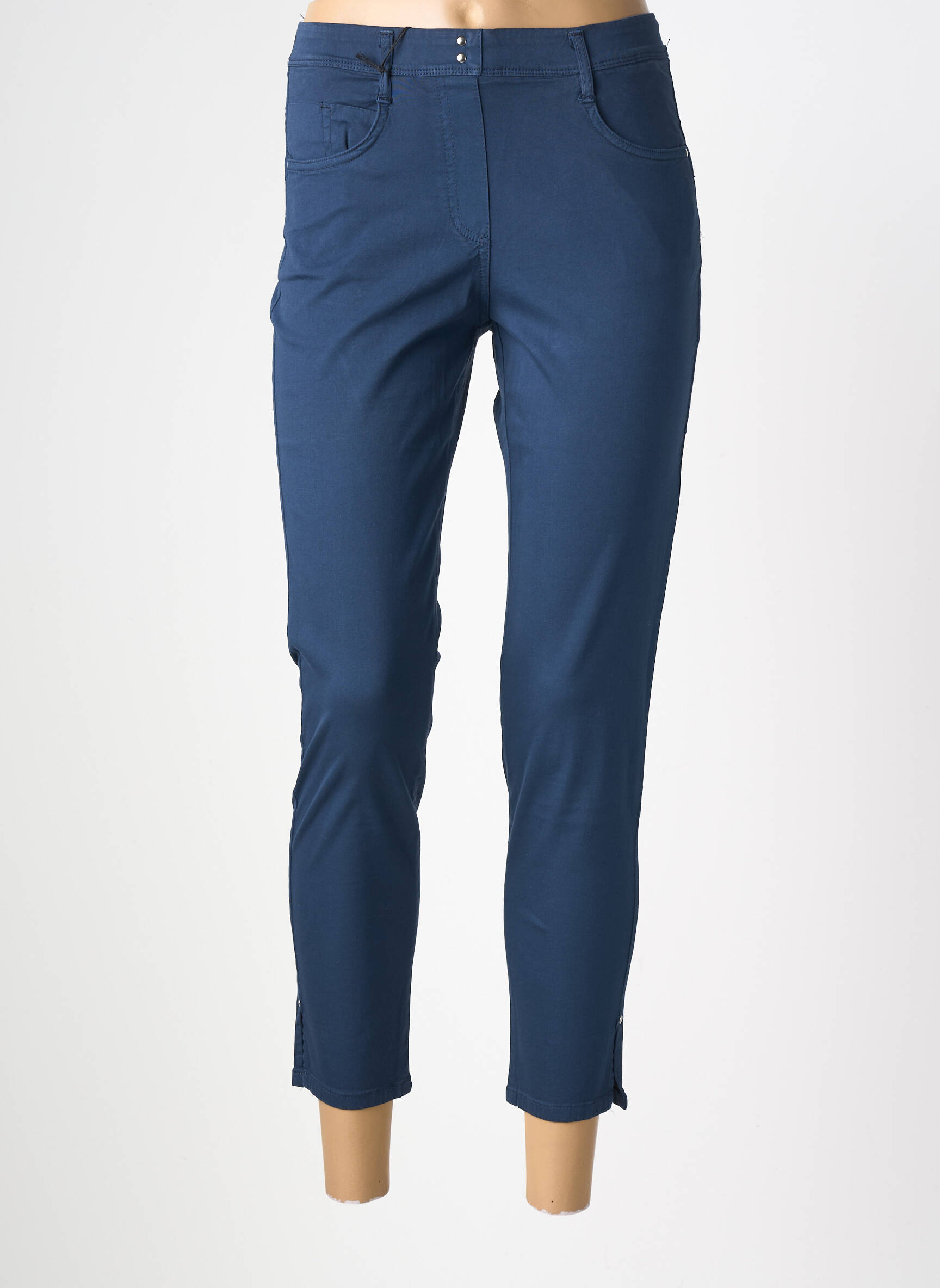 Pantalon 7/8 stretch taille normale bleu EAST DRIVE femme