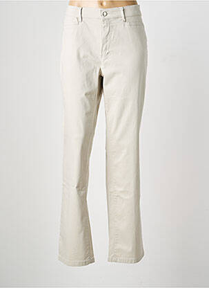 Pantalon droit stretch taille normale beige ANNA MONTANA femme