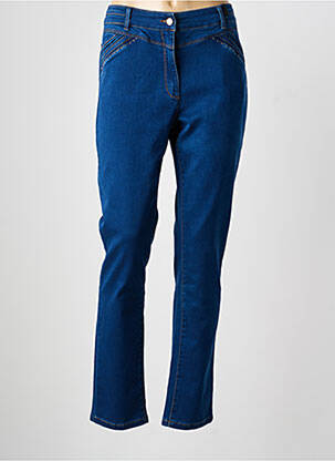 Jeans coupe slim tissage brut taille normale bleu JULIE GUERLANDE femme