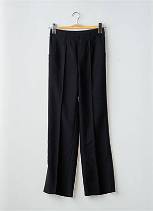 Pantalon droit tissage crêpe taille normale noir LE TEMPS DES CERISES femme