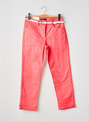 Pantalon 7/8 fermeture zippée sous rabat boutonné taille normale rose BETTY BARCLAY femme