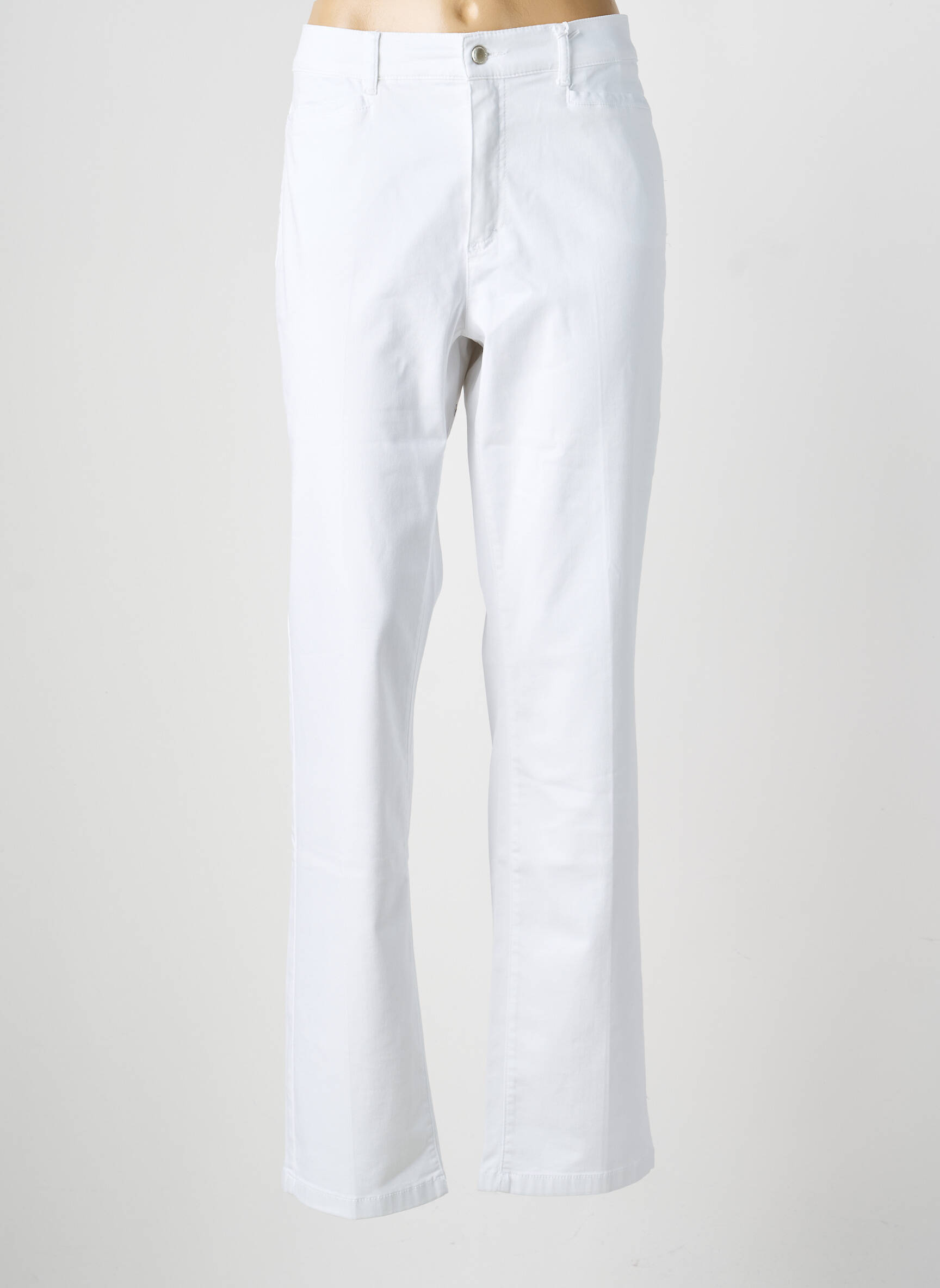 Pantalon droit stretch taille normale blanc ANNA MONTANA femme