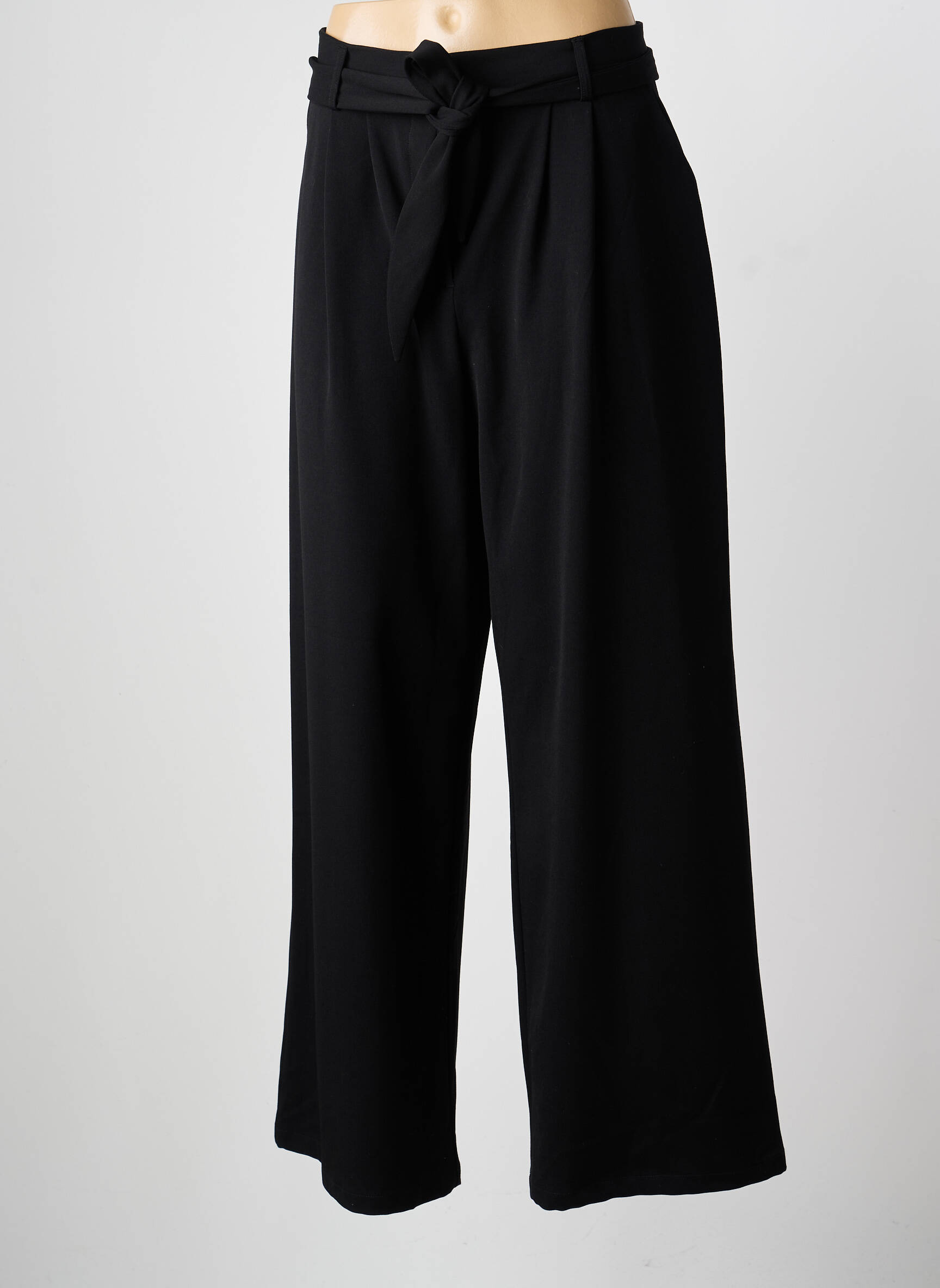 Pantalon large tissage popeline taille normale noir IKKS femme