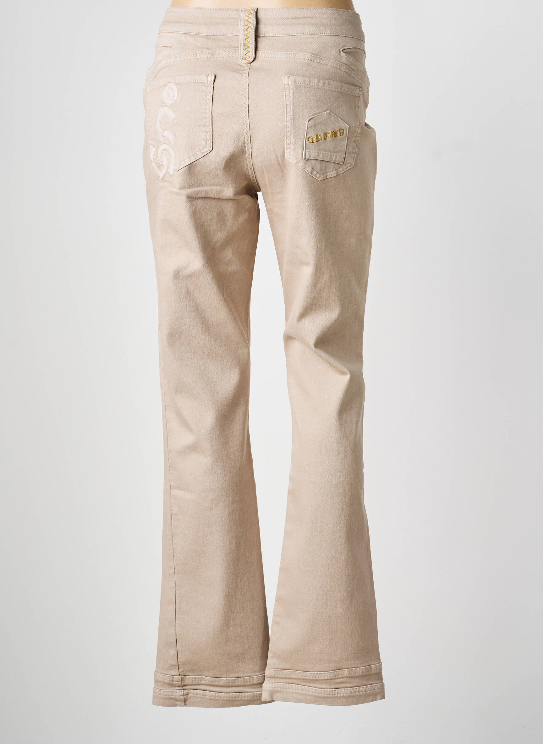 Jeans coupe droite stretch taille normale beige ELISA CAVALETTI femme