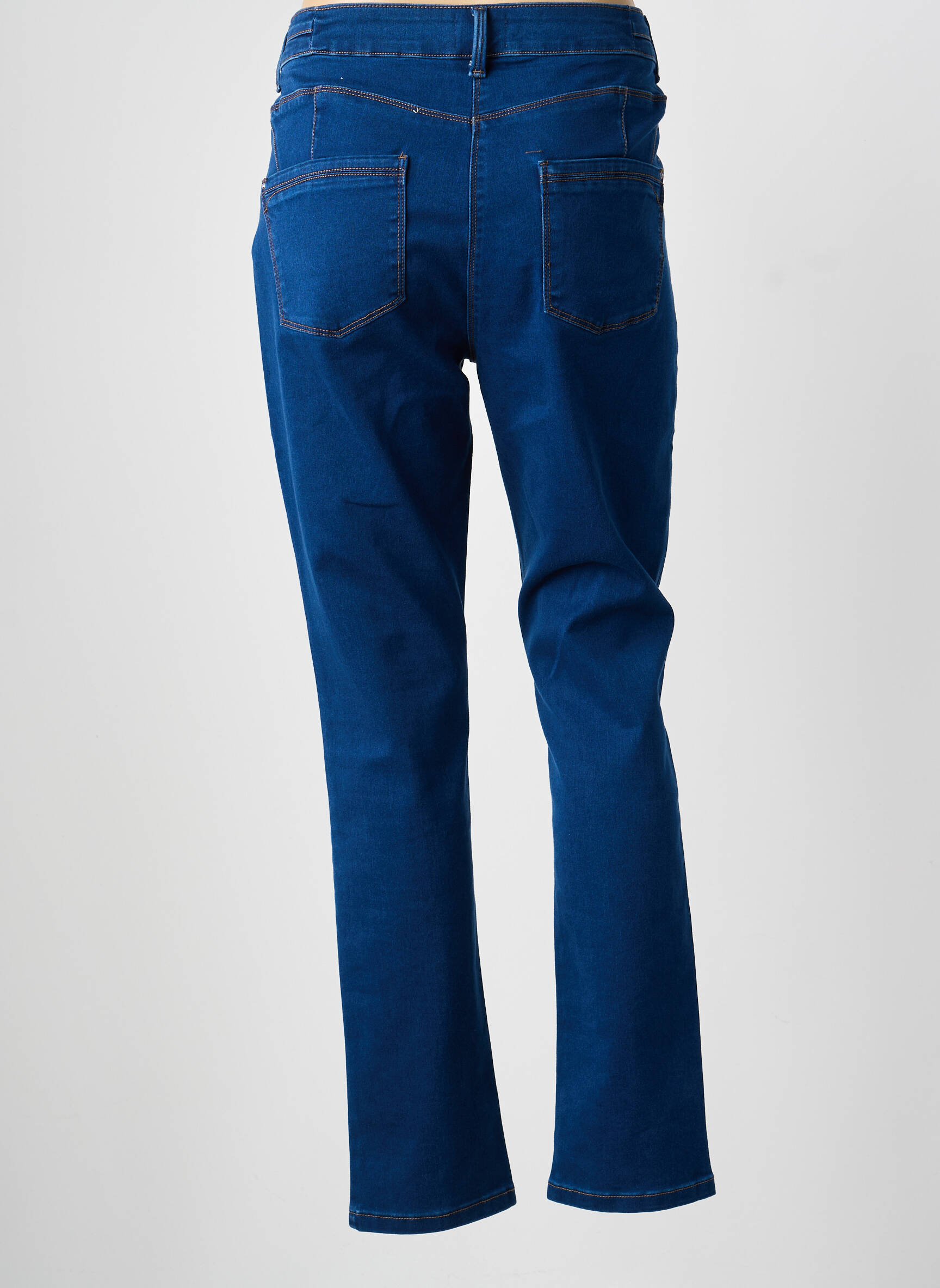 Jeans coupe slim tissage brut taille normale bleu JULIE GUERLANDE femme