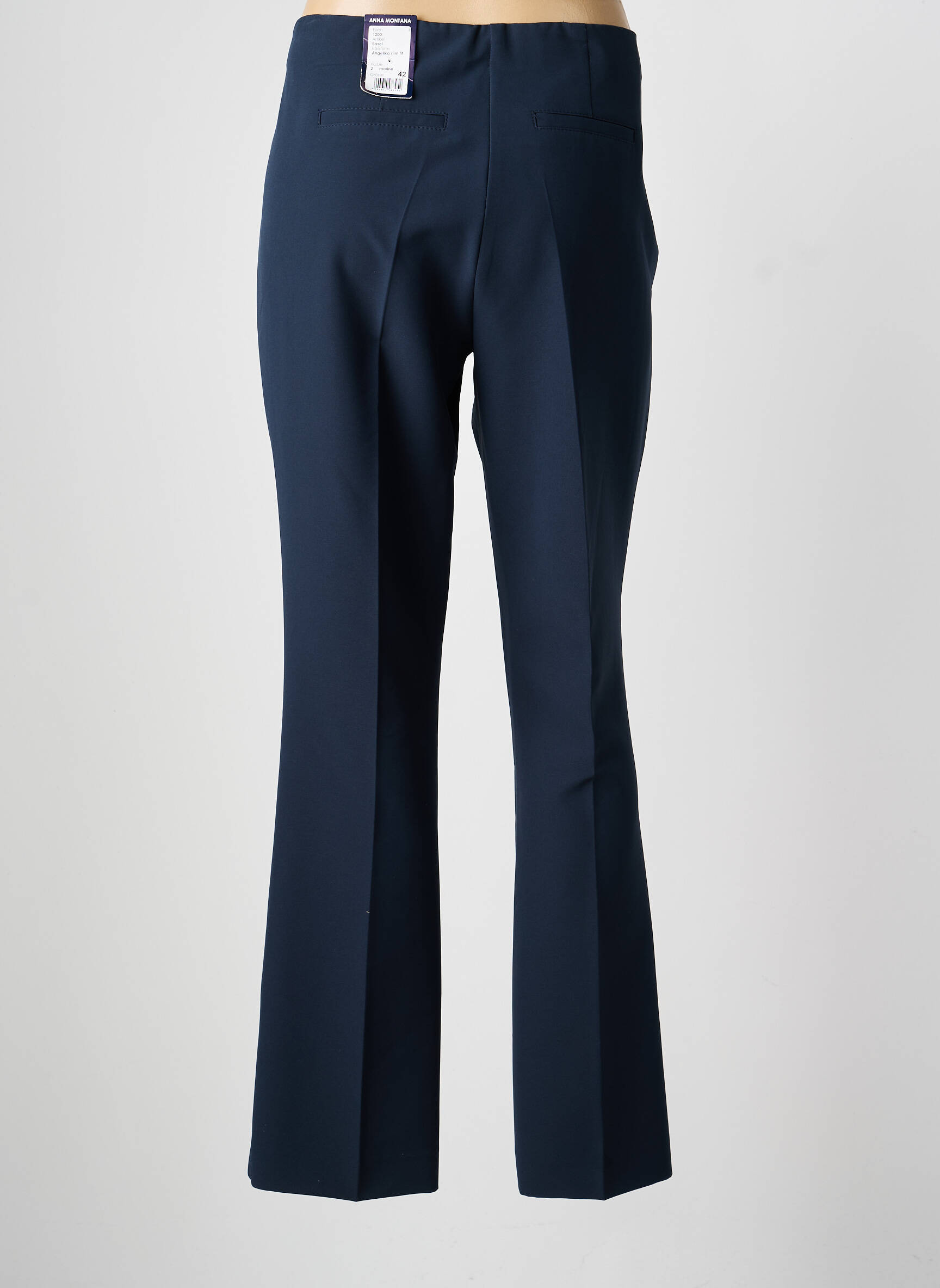 Pantalon slim taille élastique taille normale bleu ANNA MONTANA femme