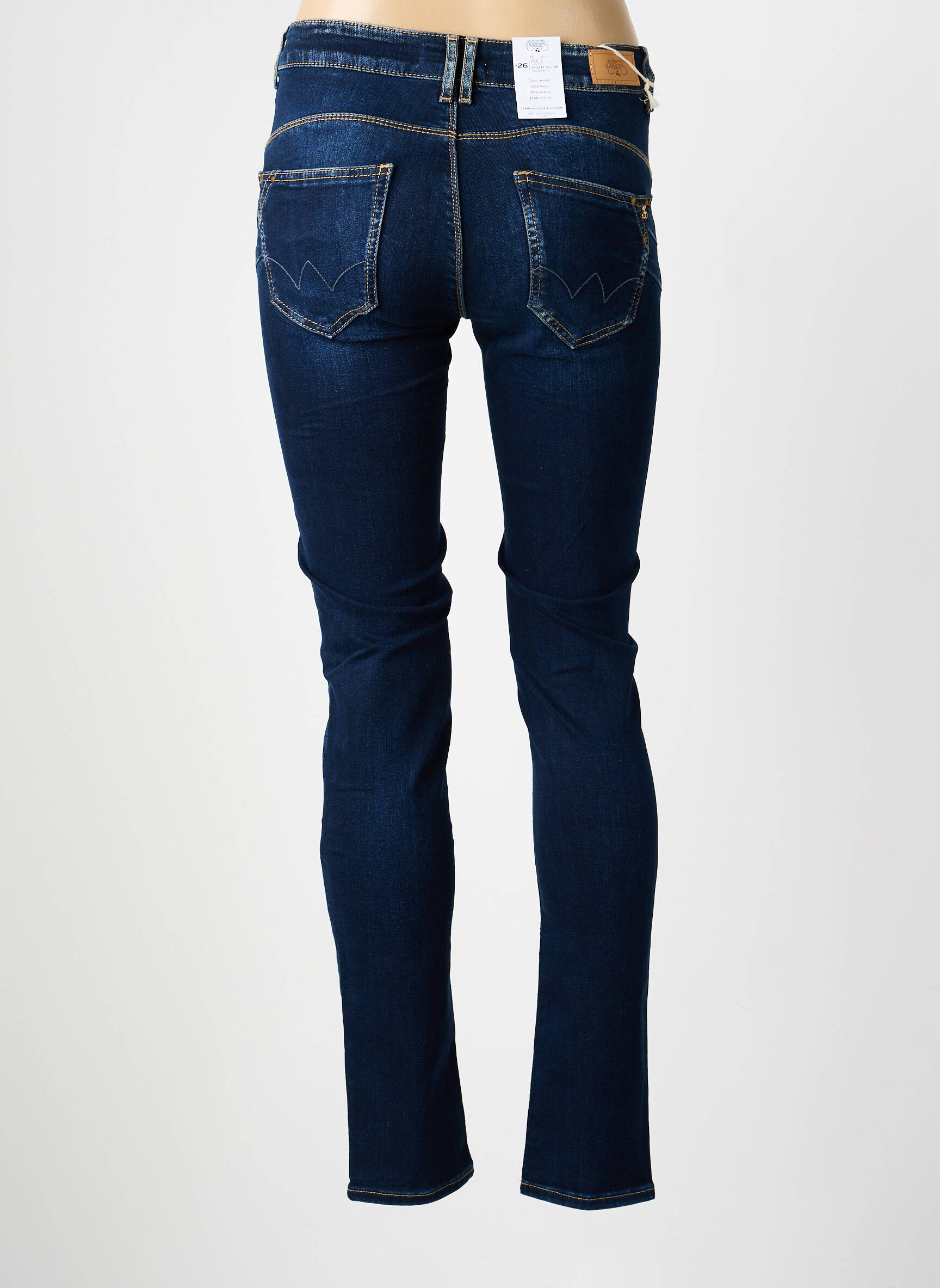 Jeans skinny tissage brut taille normale bleu LE TEMPS DES CERISES femme