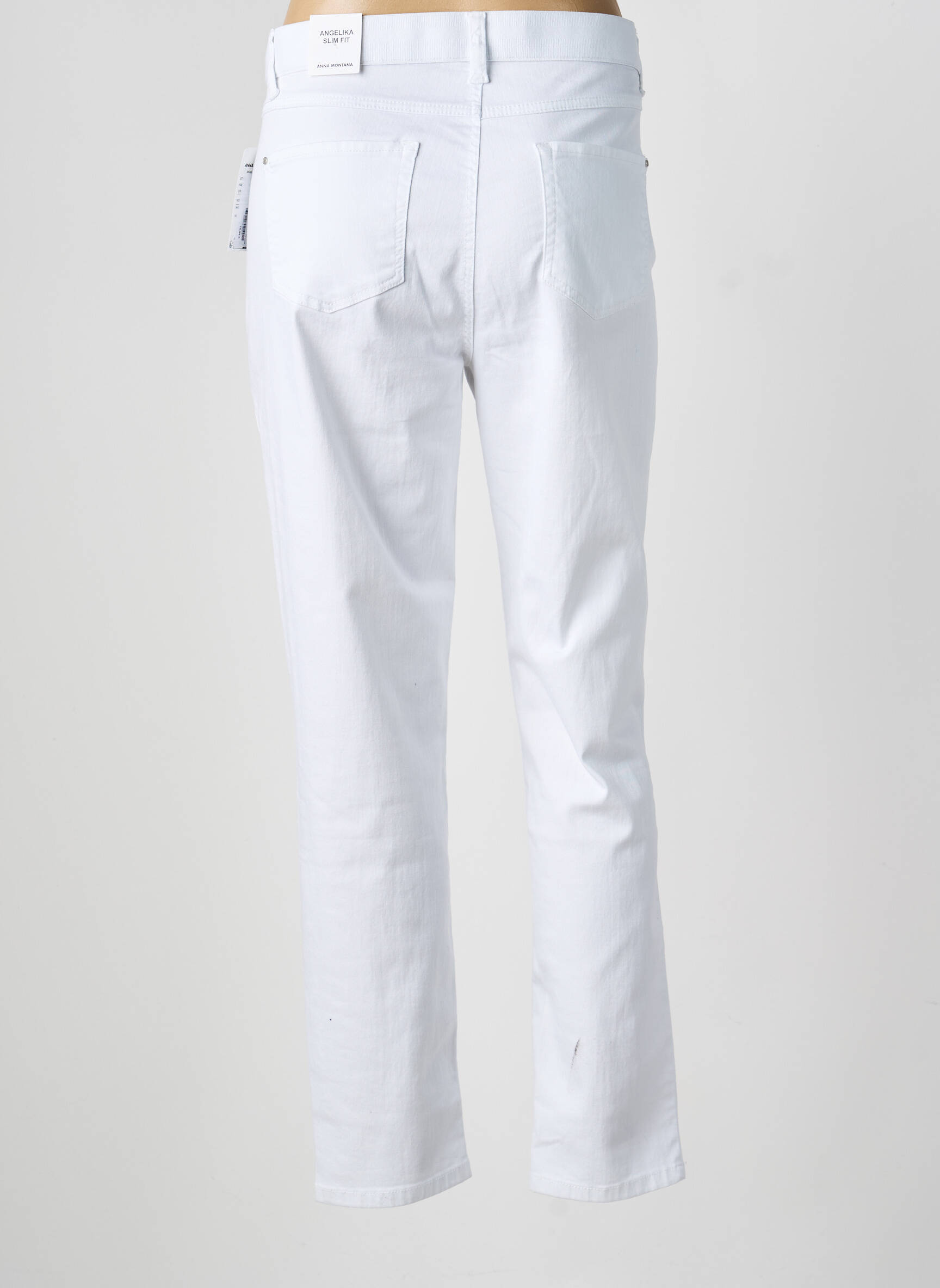 Pantalon slim stretch taille normale blanc ANNA MONTANA femme