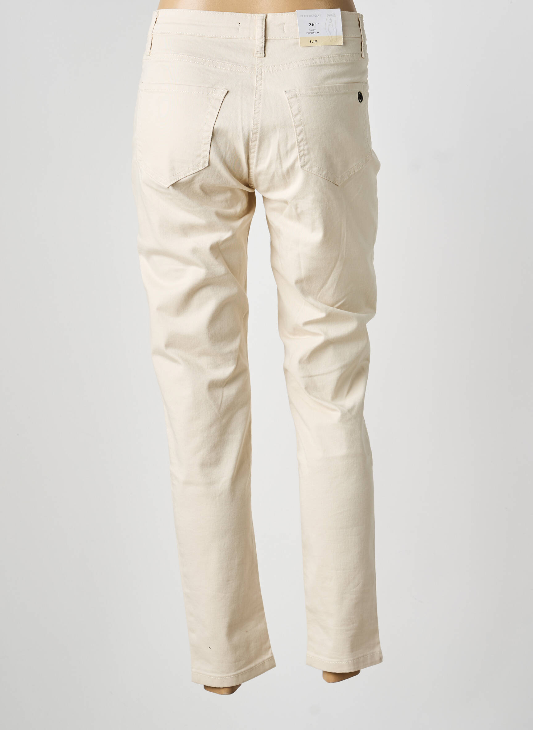 Jeans coupe slim tissage brut taille normale beige BETTY BARCLAY femme