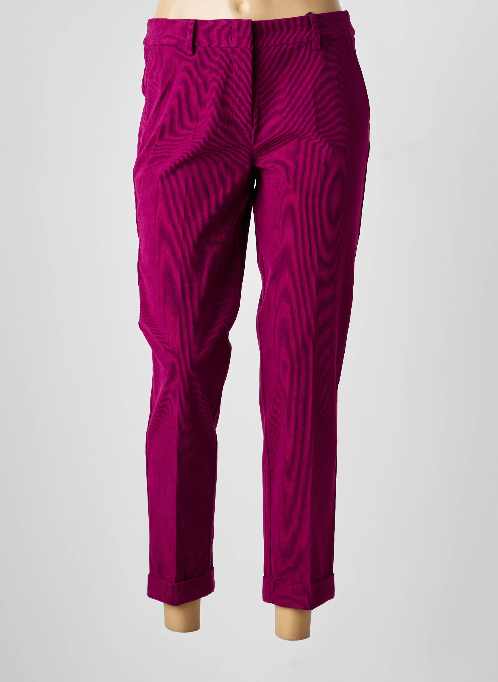 Pantalon chino taille normale taille normale violet OLSEN femme