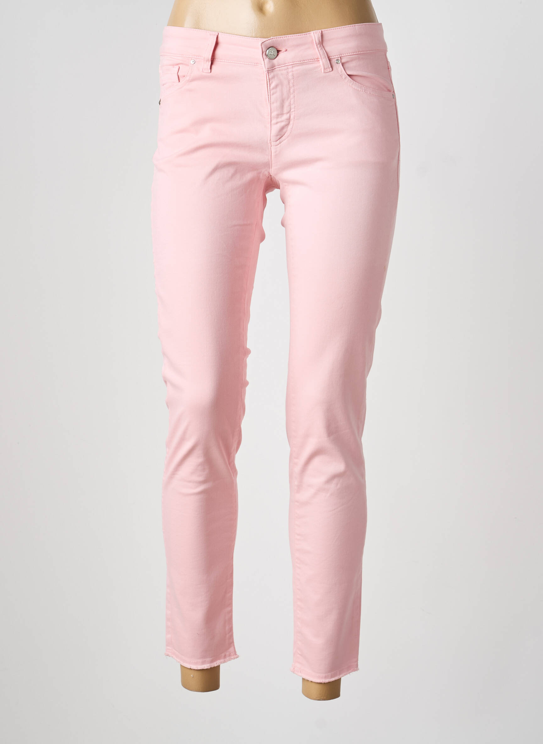 Jeans coupe slim stretch taille normale rose RAFFAELLO ROSSI femme