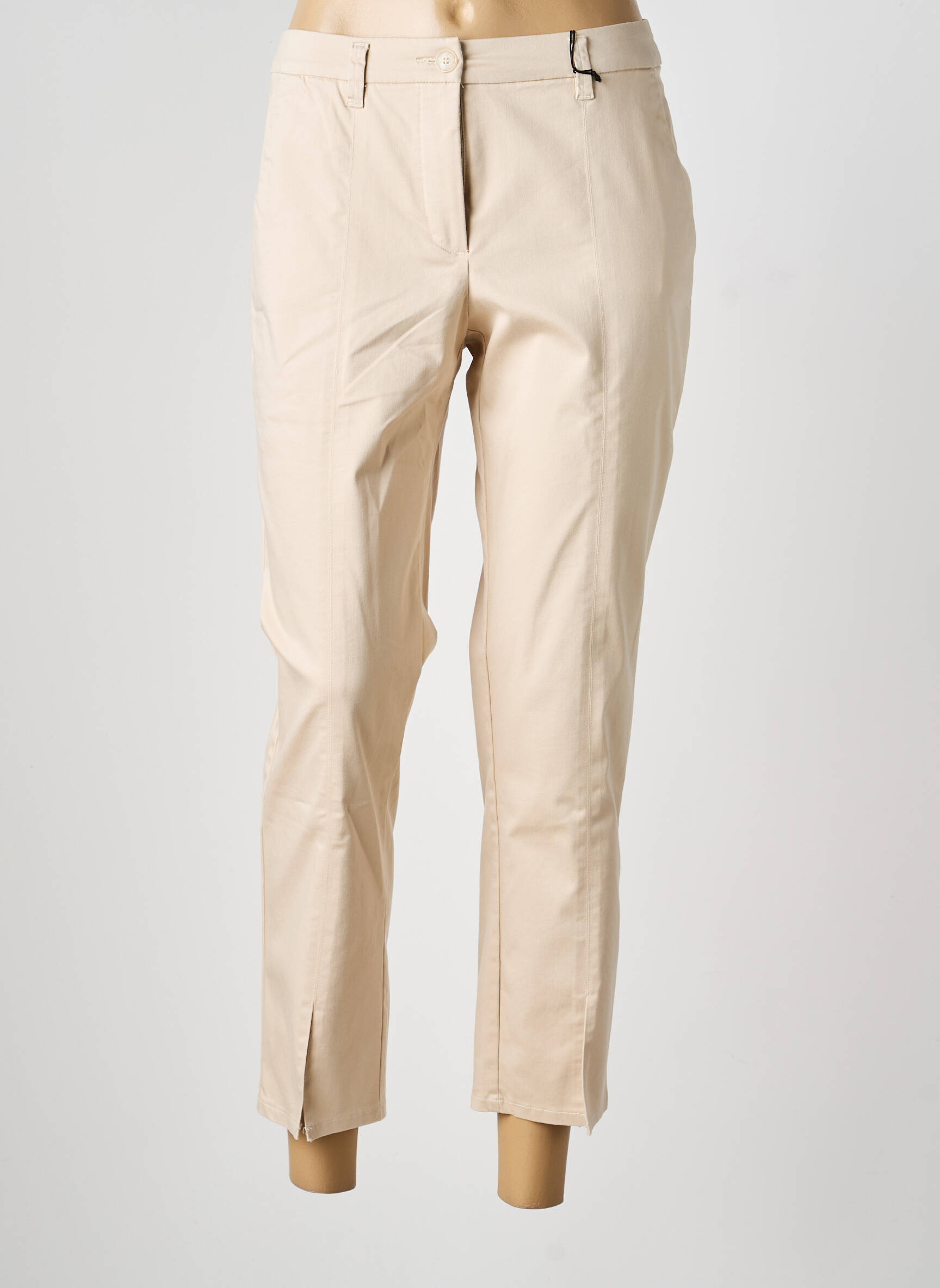 Pantalon 7/8 tissage popeline taille normale beige BETTY BARCLAY femme