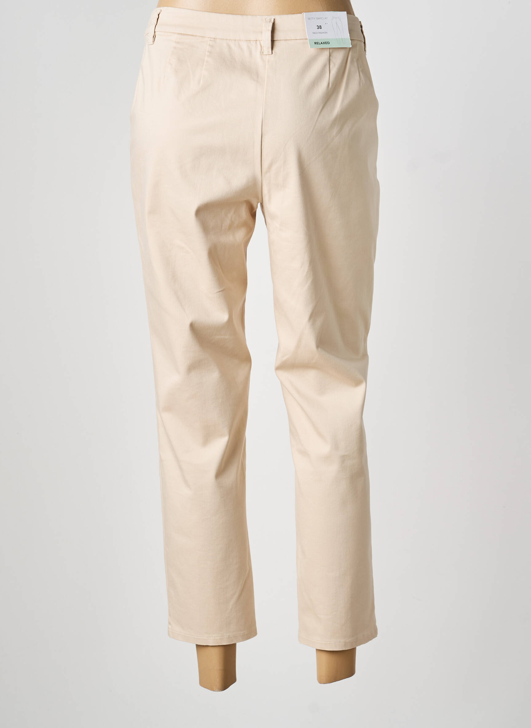 Pantalon 7/8 tissage popeline taille normale beige BETTY BARCLAY femme