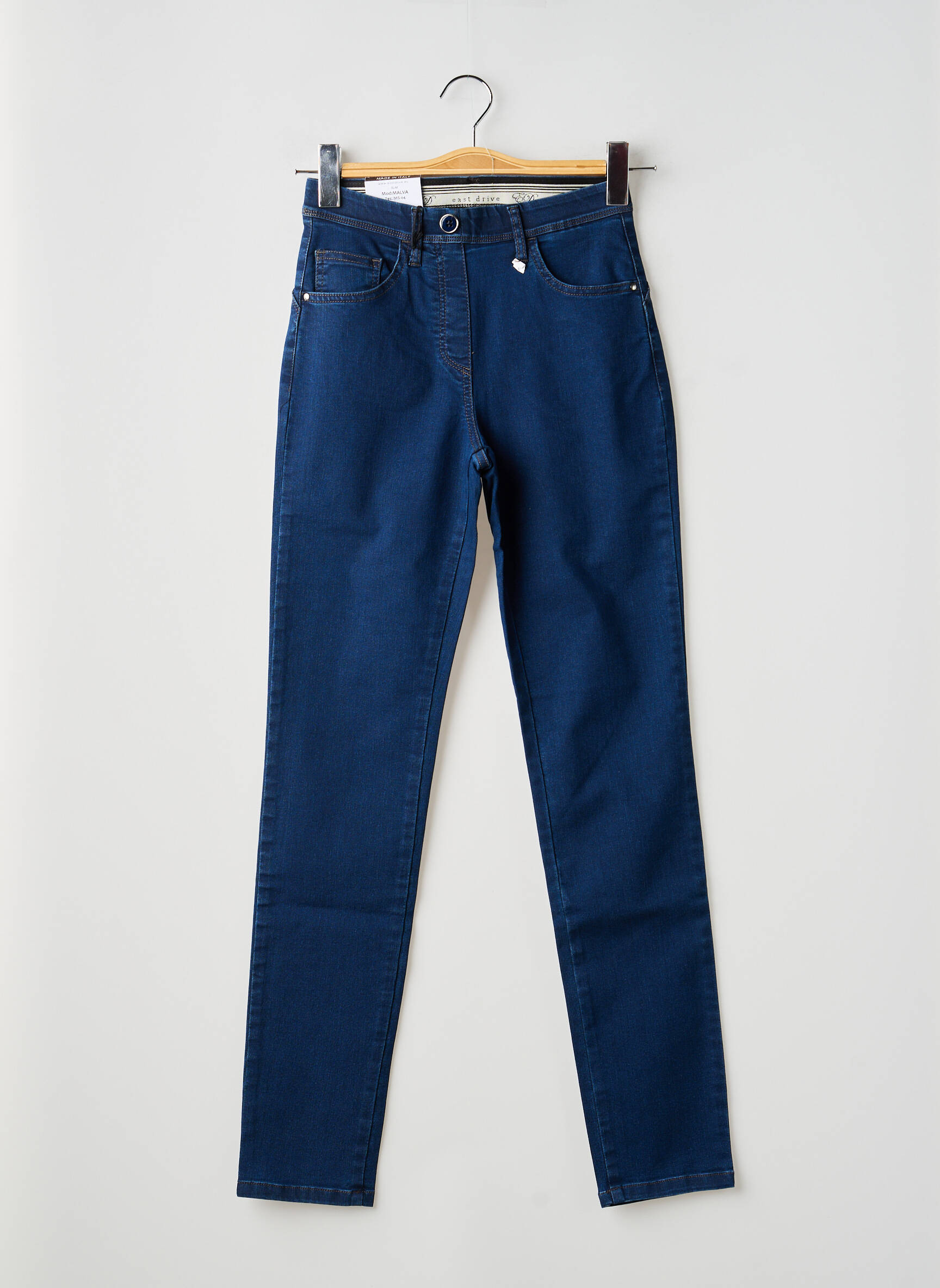 Jeans coupe slim tissage brut taille normale bleu EAST DRIVE femme