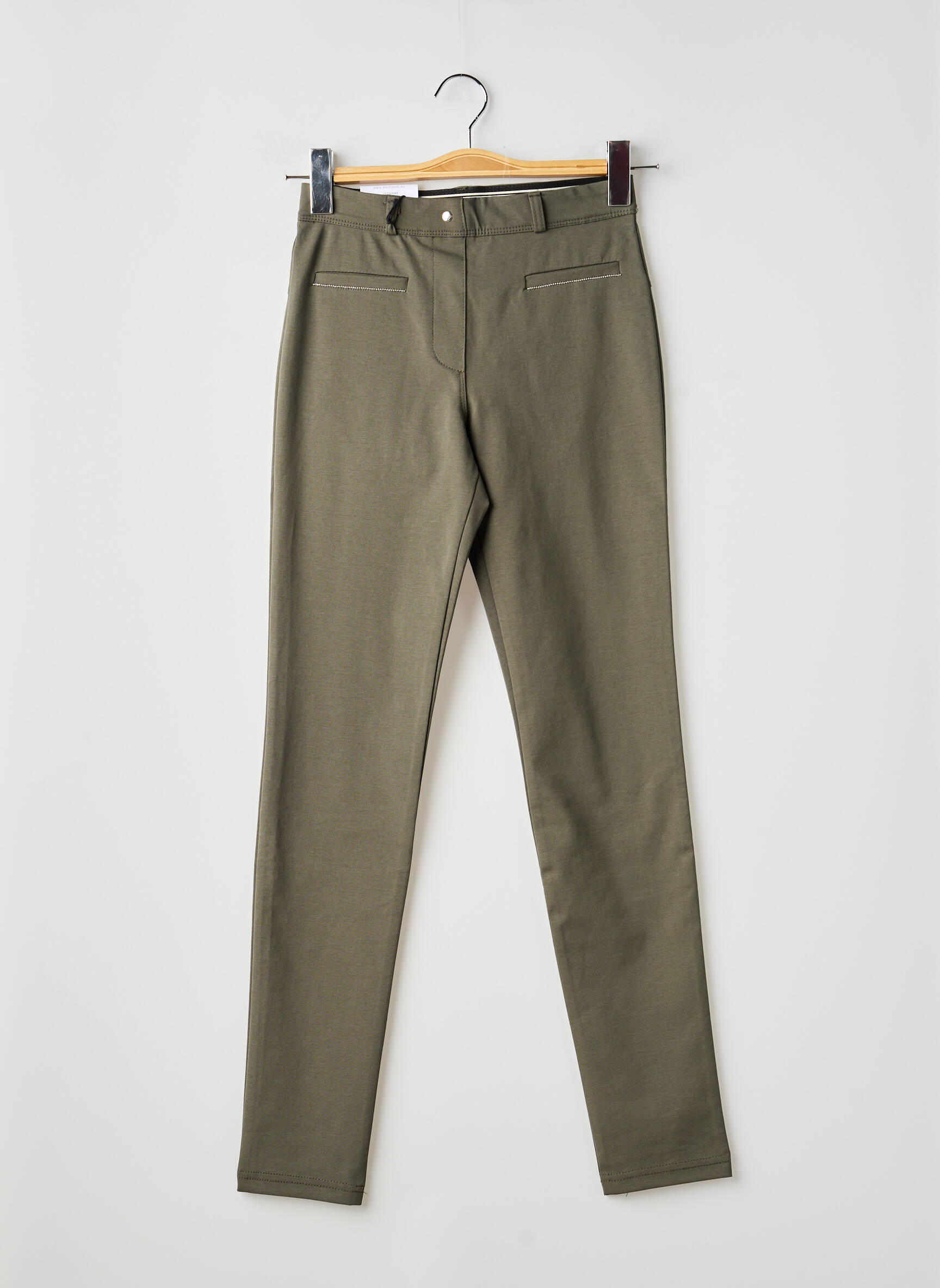 Pantalon slim taille élastique taille normale vert EAST DRIVE femme