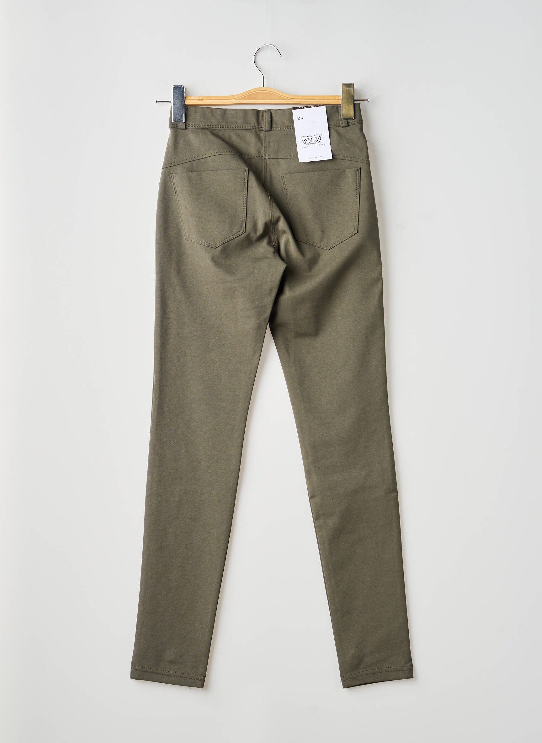 Pantalon slim taille élastique taille normale vert EAST DRIVE femme