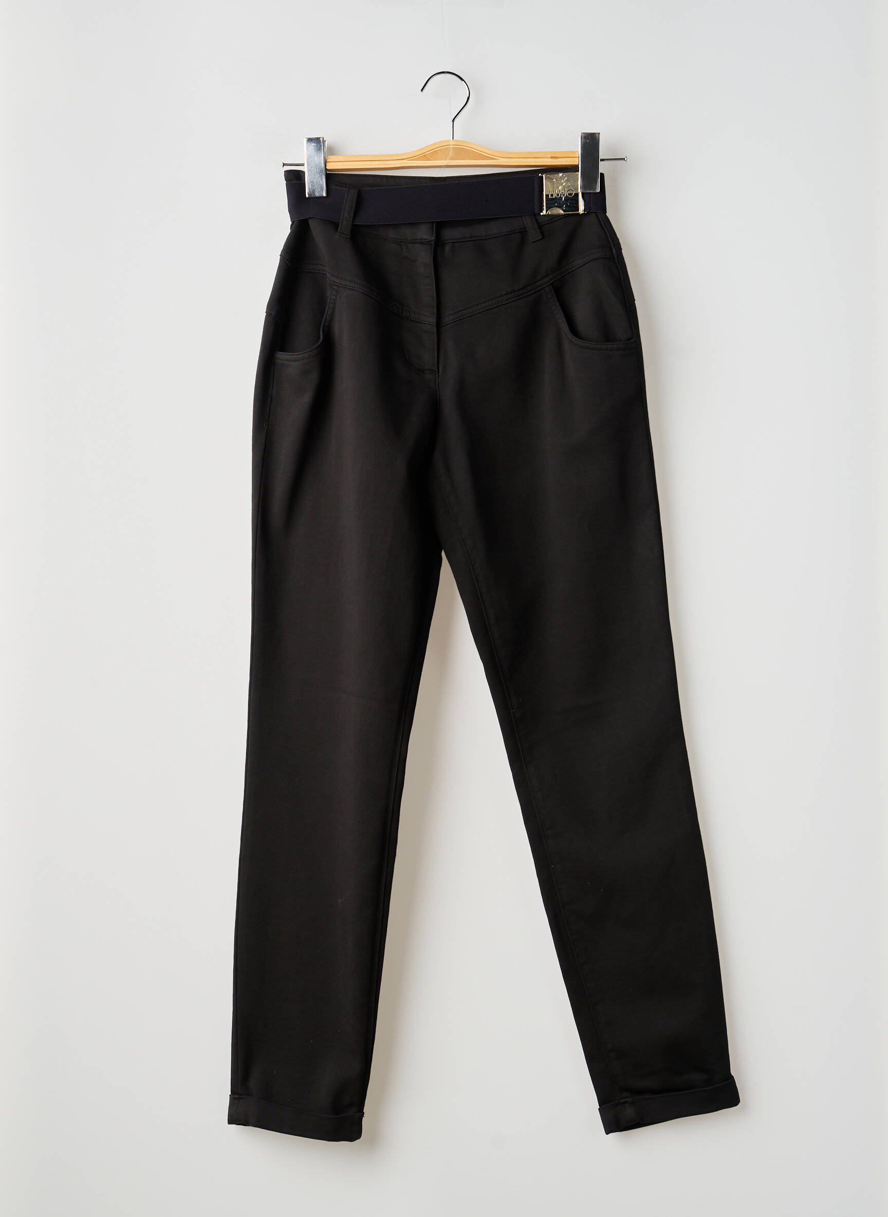 Pantalon slim tissage popeline taille normale noir LIU JO femme