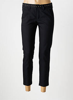 Pantalon chino tissage popeline taille normale noir FREEMAN T.PORTER femme