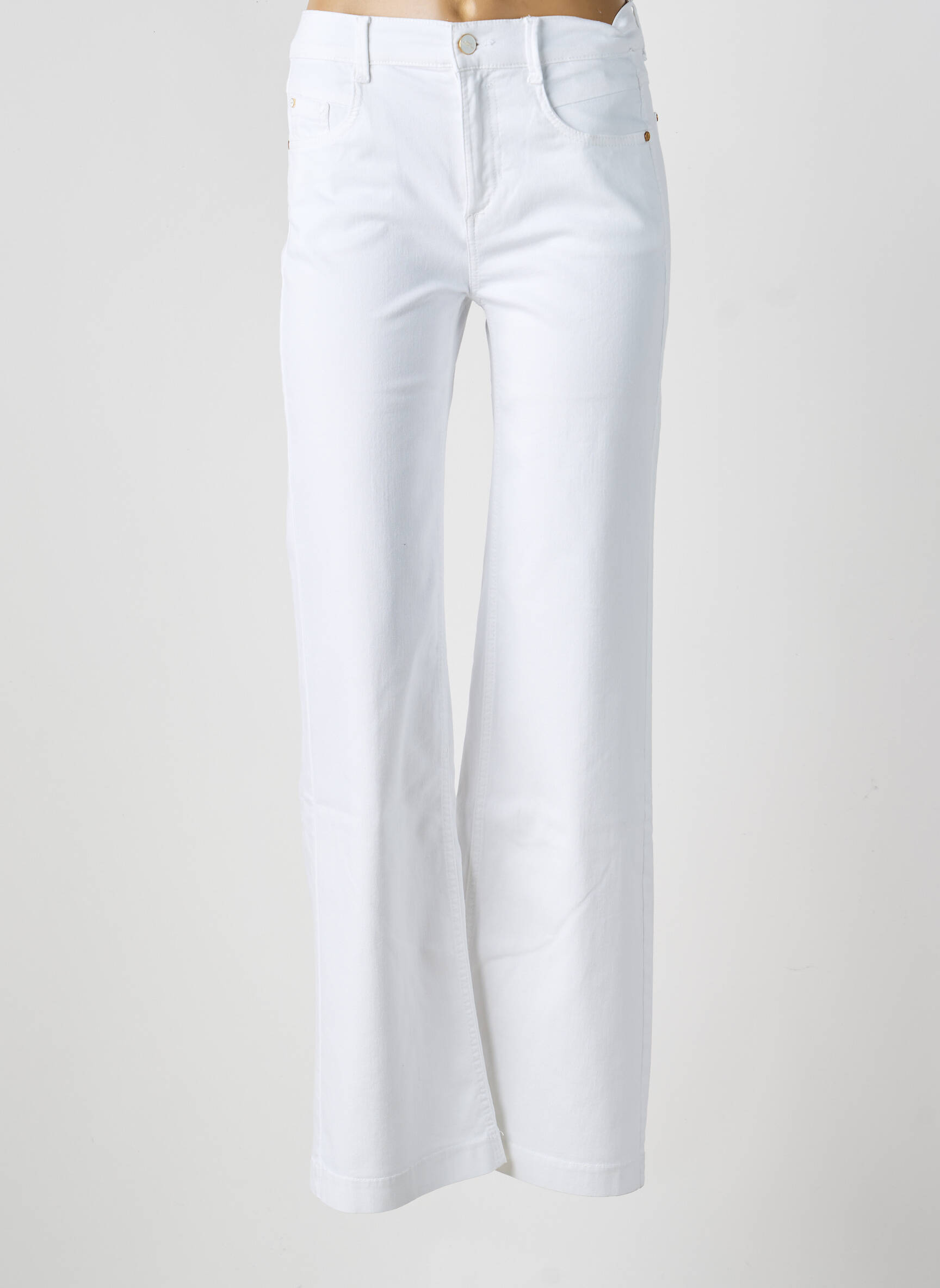 Jeans bootcut taille haute taille haute blanc ANNA MONTANA femme