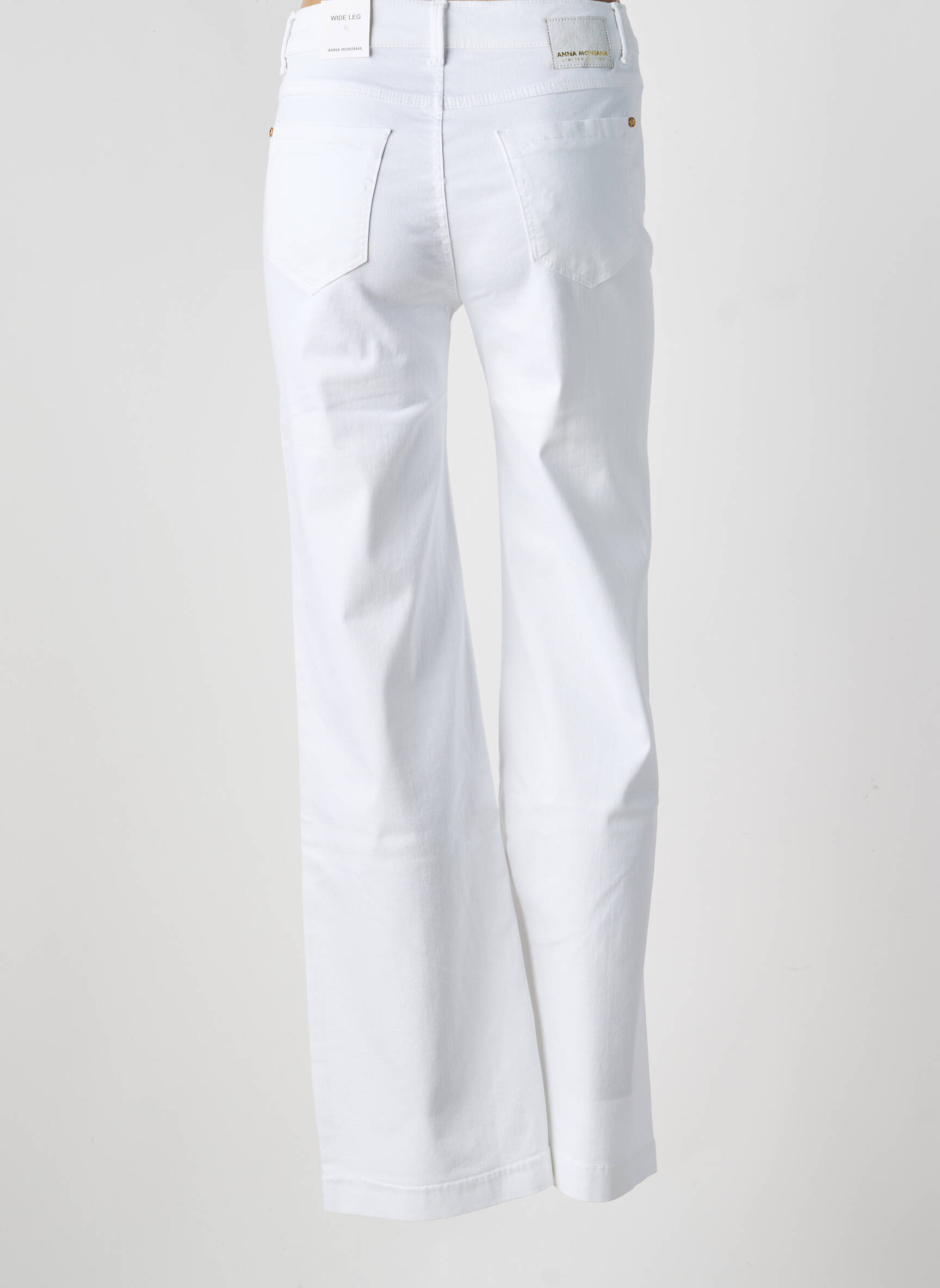 Jeans bootcut taille haute taille haute blanc ANNA MONTANA femme