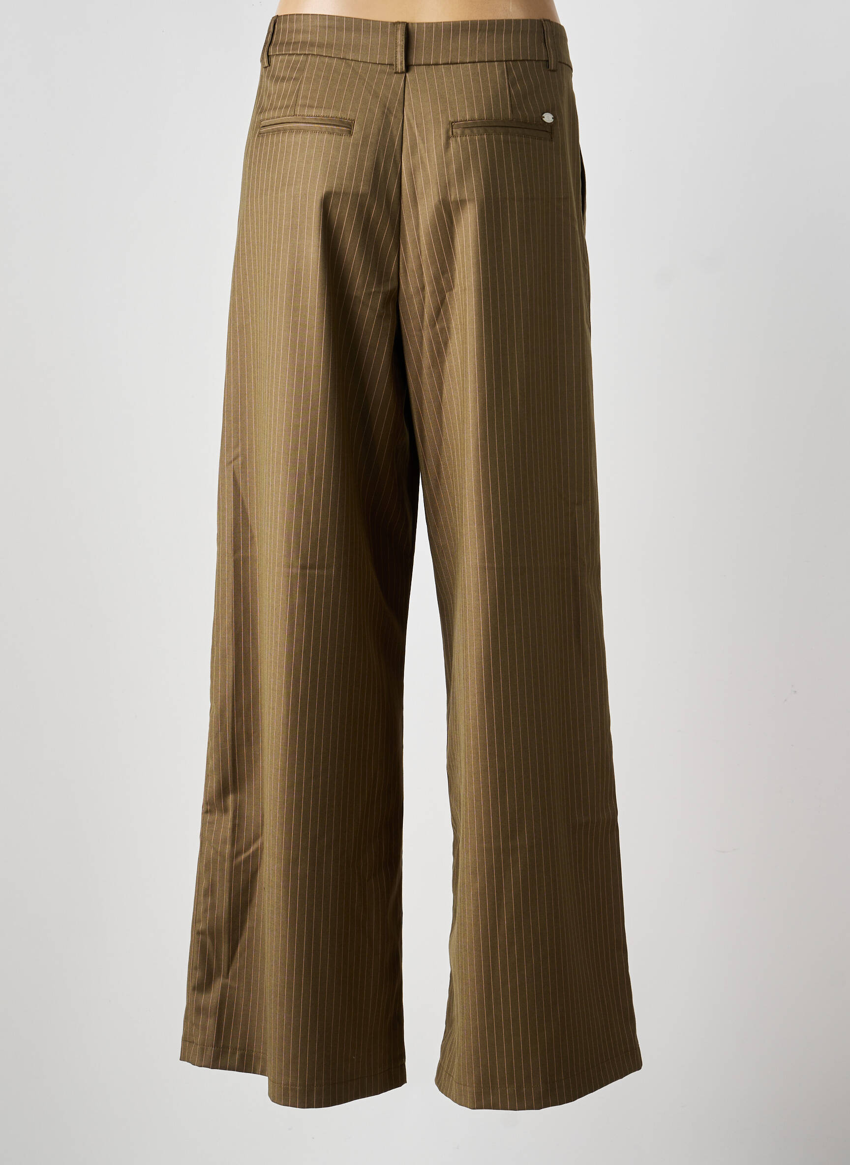 Pantalon large tissage popeline taille normale vert FREEMAN T.PORTER femme