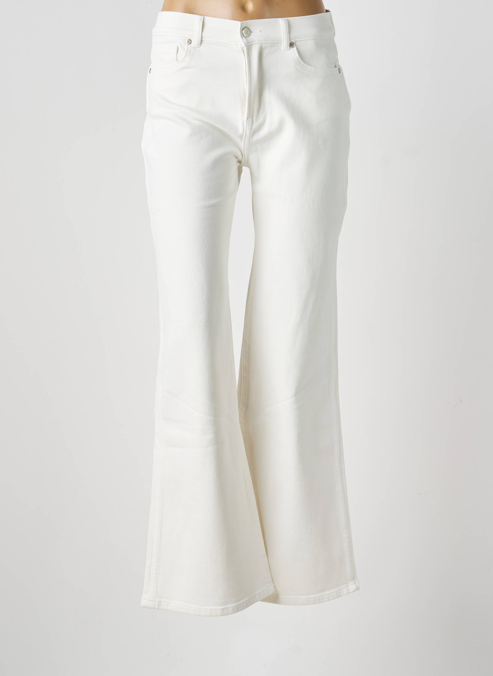 Jean coupe flare stretch taille haute blanc ESQUALO femme