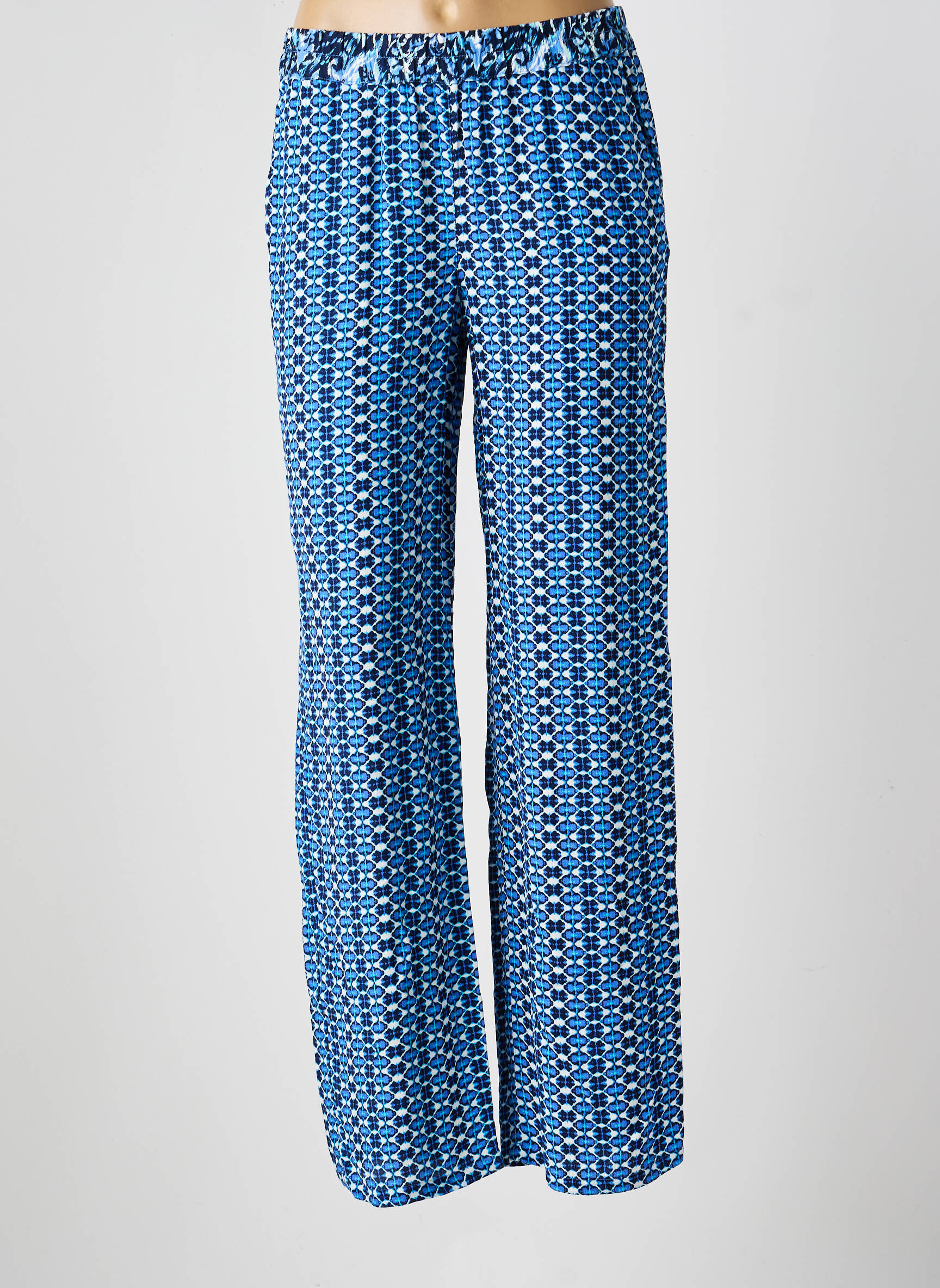Pantalon droit tissage crêpe taille normale bleu OLSEN femme