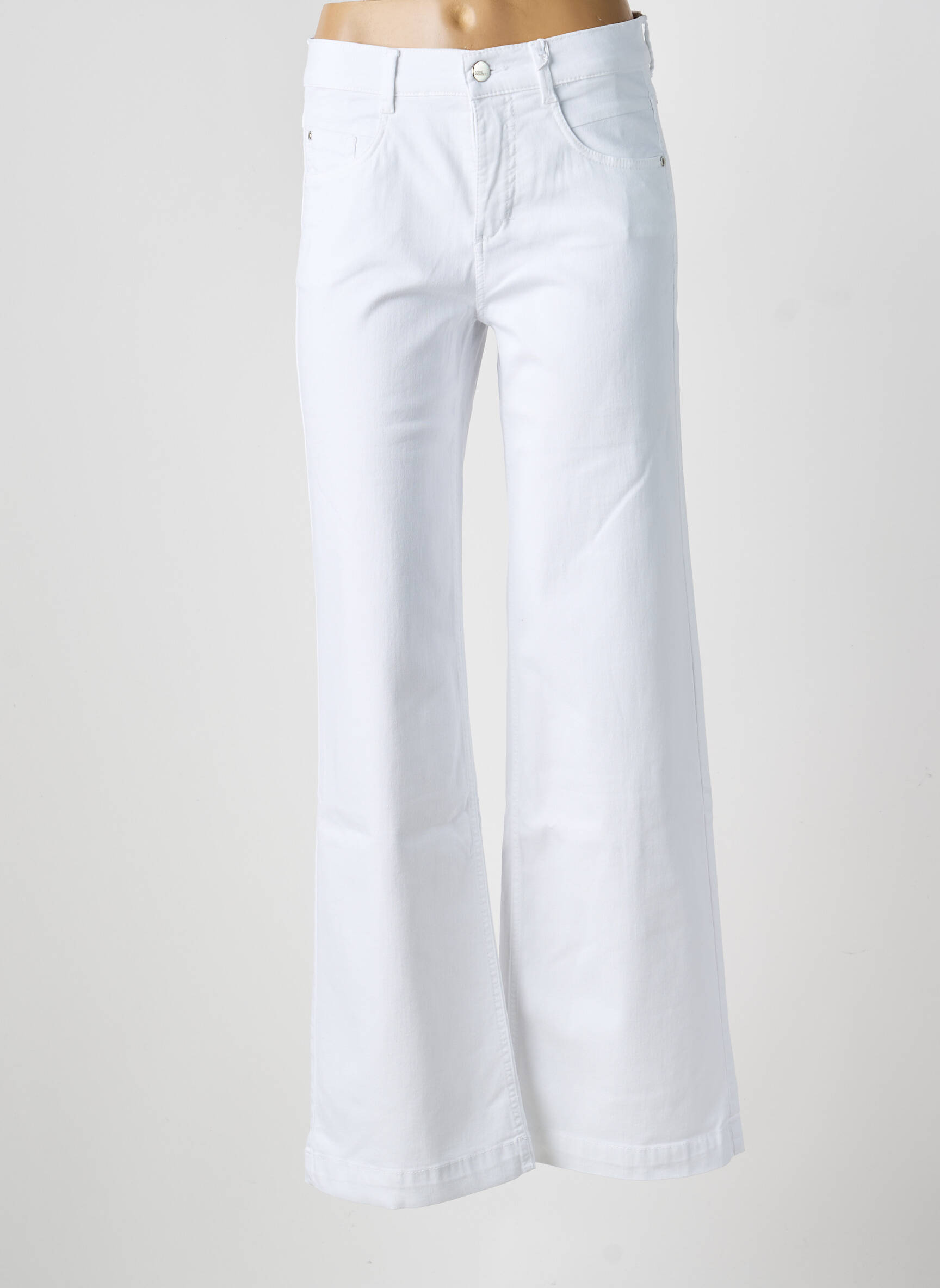 Jean coupe flare taille haute taille haute blanc ANNA MONTANA femme