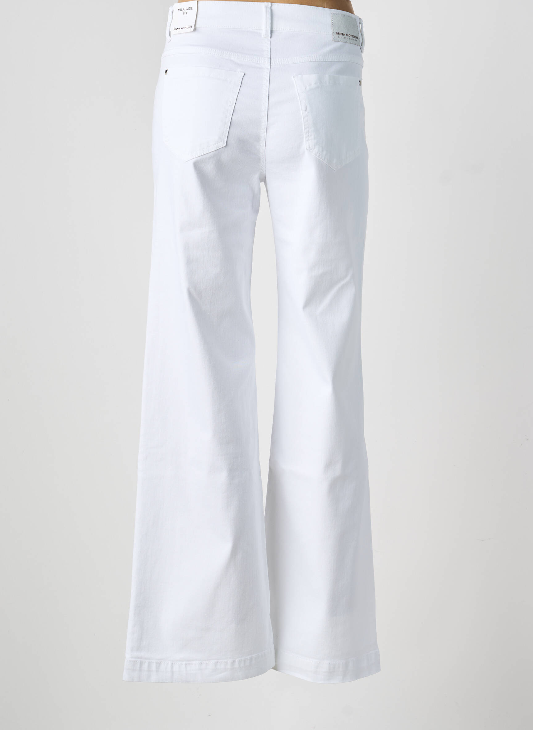 Jean coupe flare taille haute taille haute blanc ANNA MONTANA femme