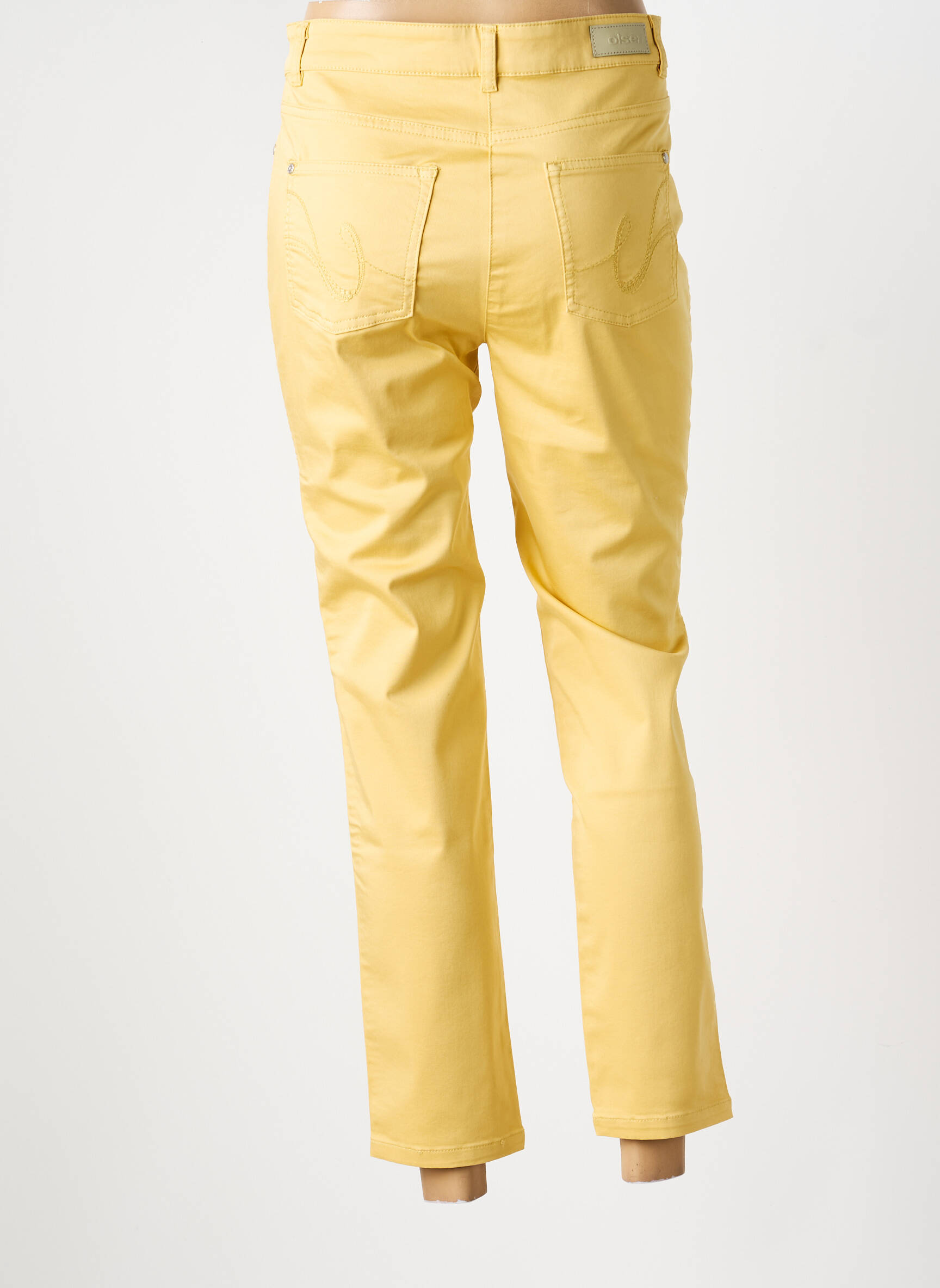 Pantalon 7/8 stretch taille normale jaune OLSEN femme