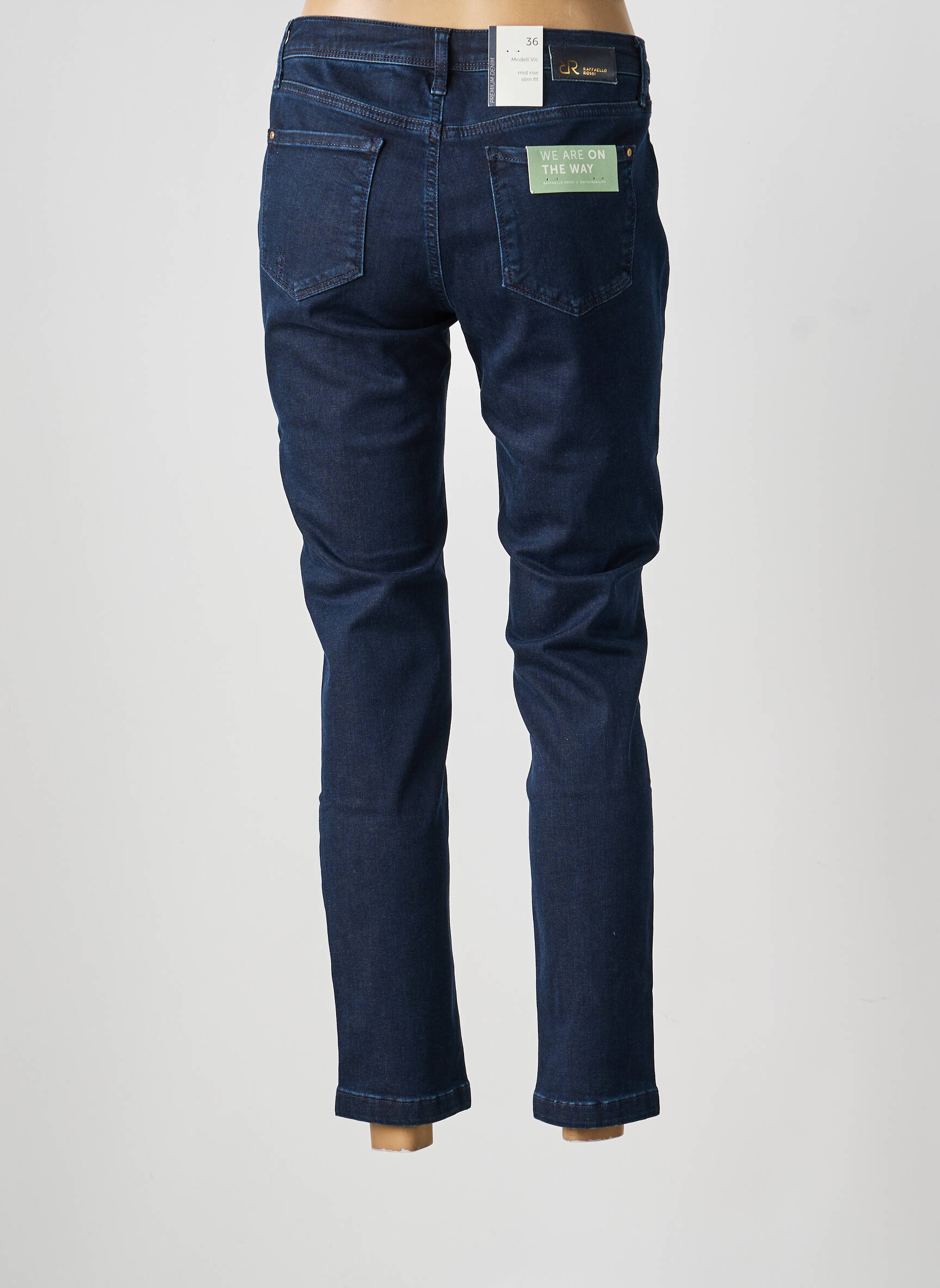 Jeans coupe slim tissage brut taille normale bleu RAFFAELLO ROSSI femme