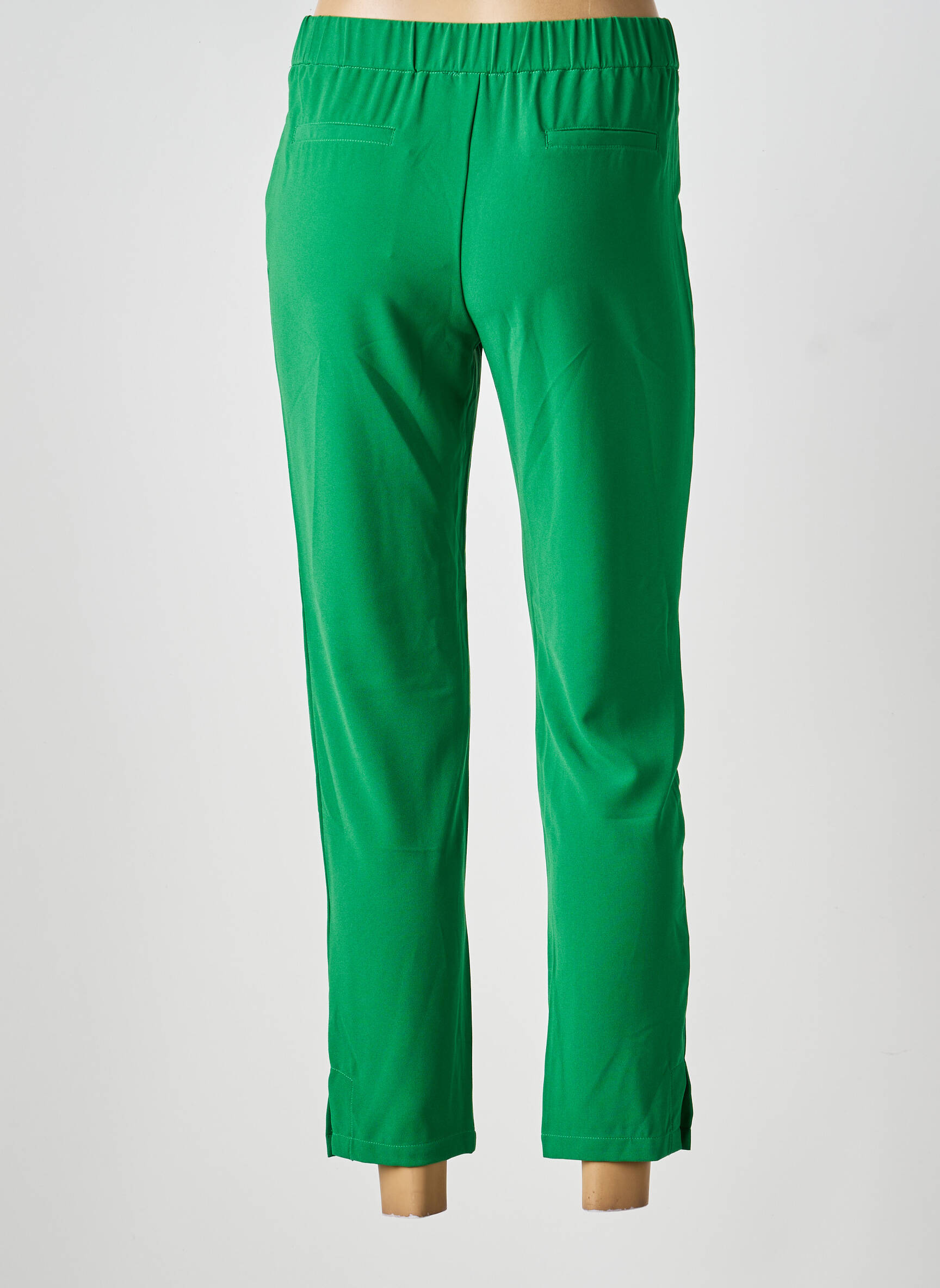 Pantalon 7/8 taille élastique taille normale vert FELINO femme