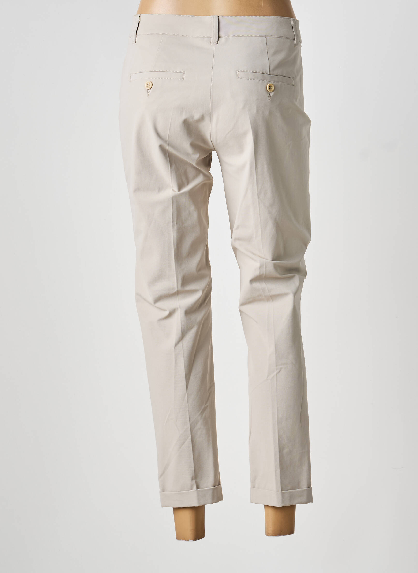 Pantalon 7/8 tissage popeline taille normale gris RAFFAELLO ROSSI femme