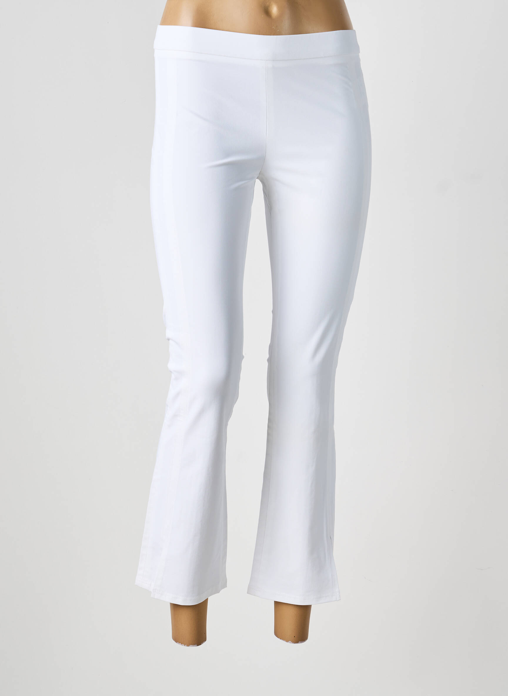 Pantalon 7/8 taille élastique taille normale blanc RAFFAELLO ROSSI femme