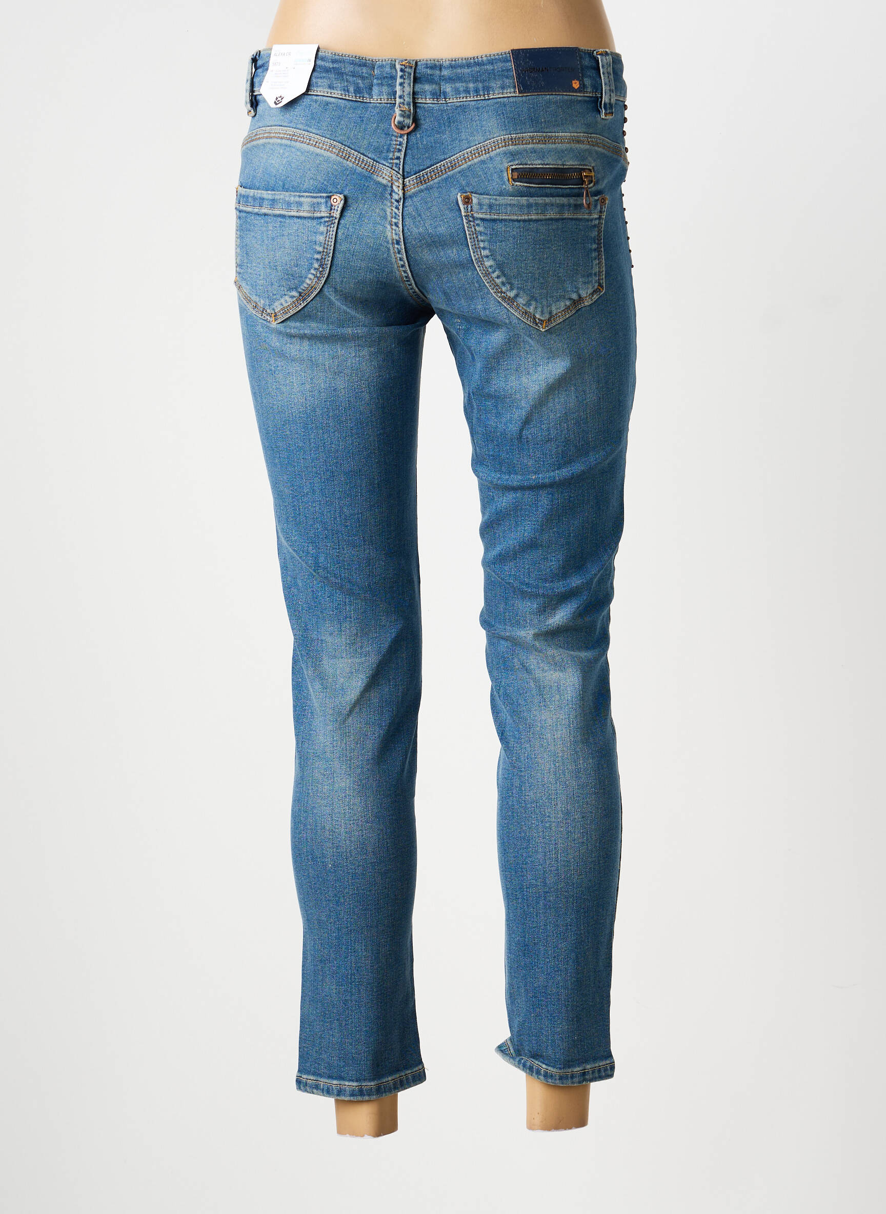 Jeans coupe slim taille basse taille basse bleu FREEMAN T.PORTER femme