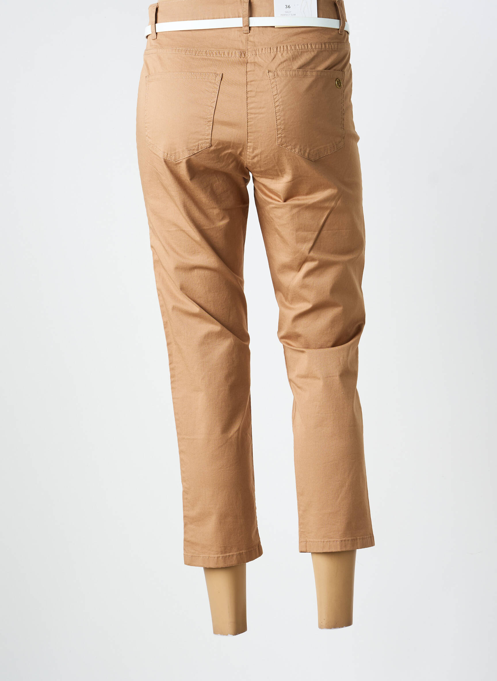 Pantalon 7/8 stretch taille basse marron BETTY BARCLAY femme