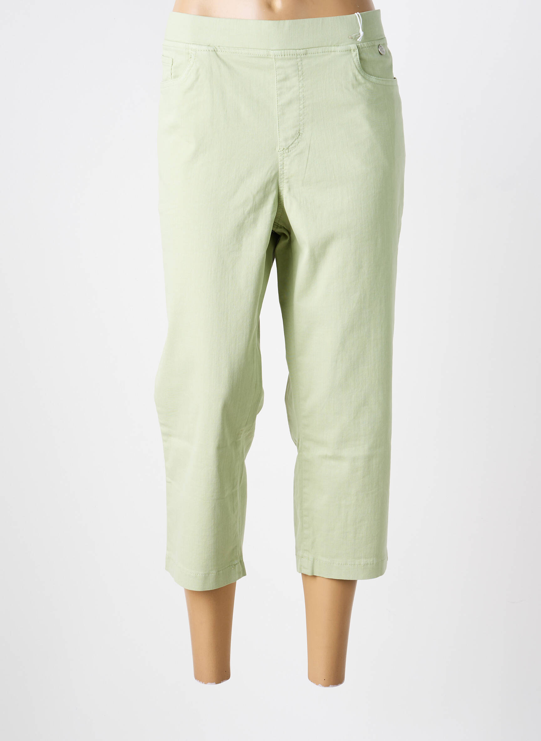 Pantacourt stretch taille normale vert ANNA MONTANA femme