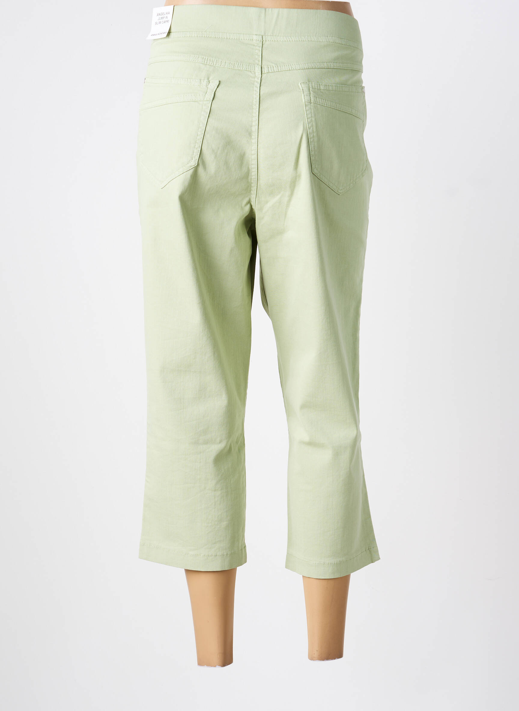 Pantacourt stretch taille normale vert ANNA MONTANA femme