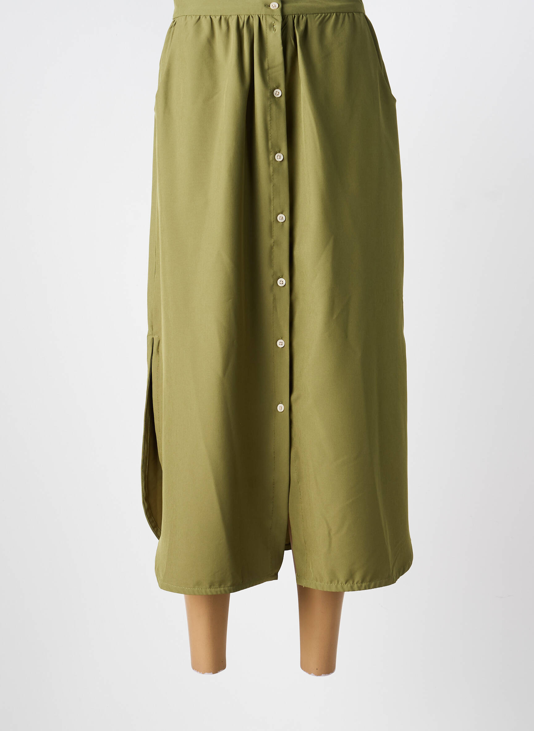 Jupe longue coupe fluide vert TANTÄ femme