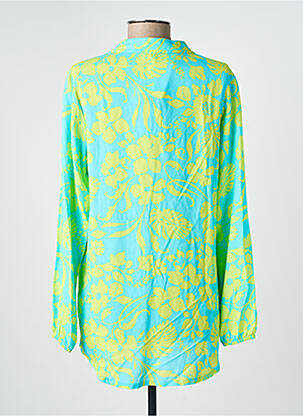 Blouse tissage popeline manches longues bleu HAJO femme
