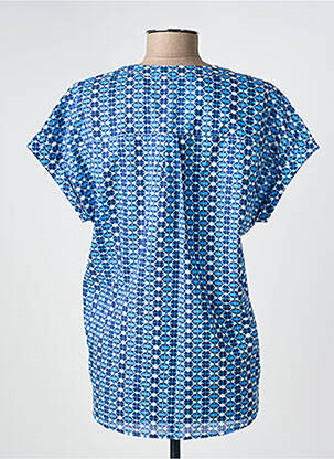 Blouse imprimé fantaisie manches courtes bleu OLSEN femme