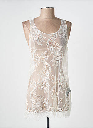 Top sans manche sans manche beige LAUREN VIDAL femme